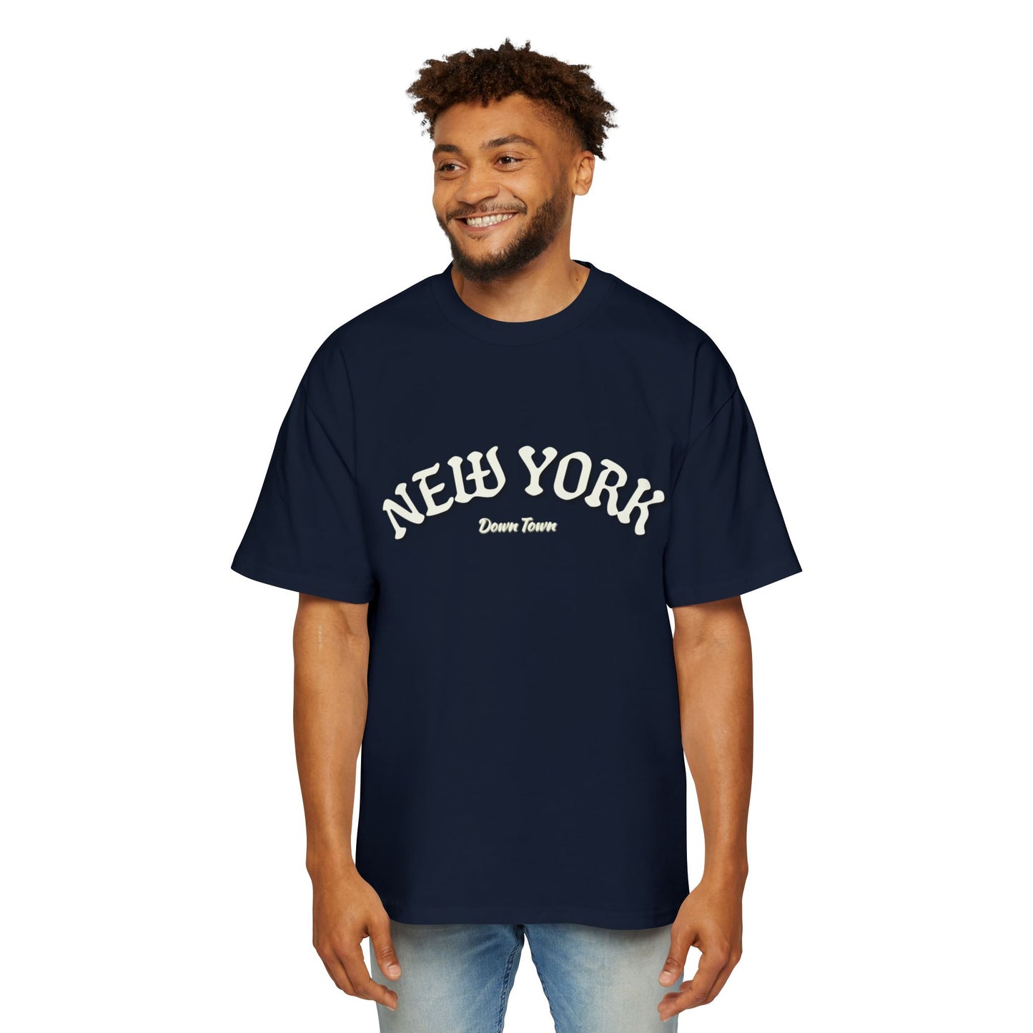 Oversized Tee — 'New York' Front & 'Nope.' Script Back Graphic Shirt