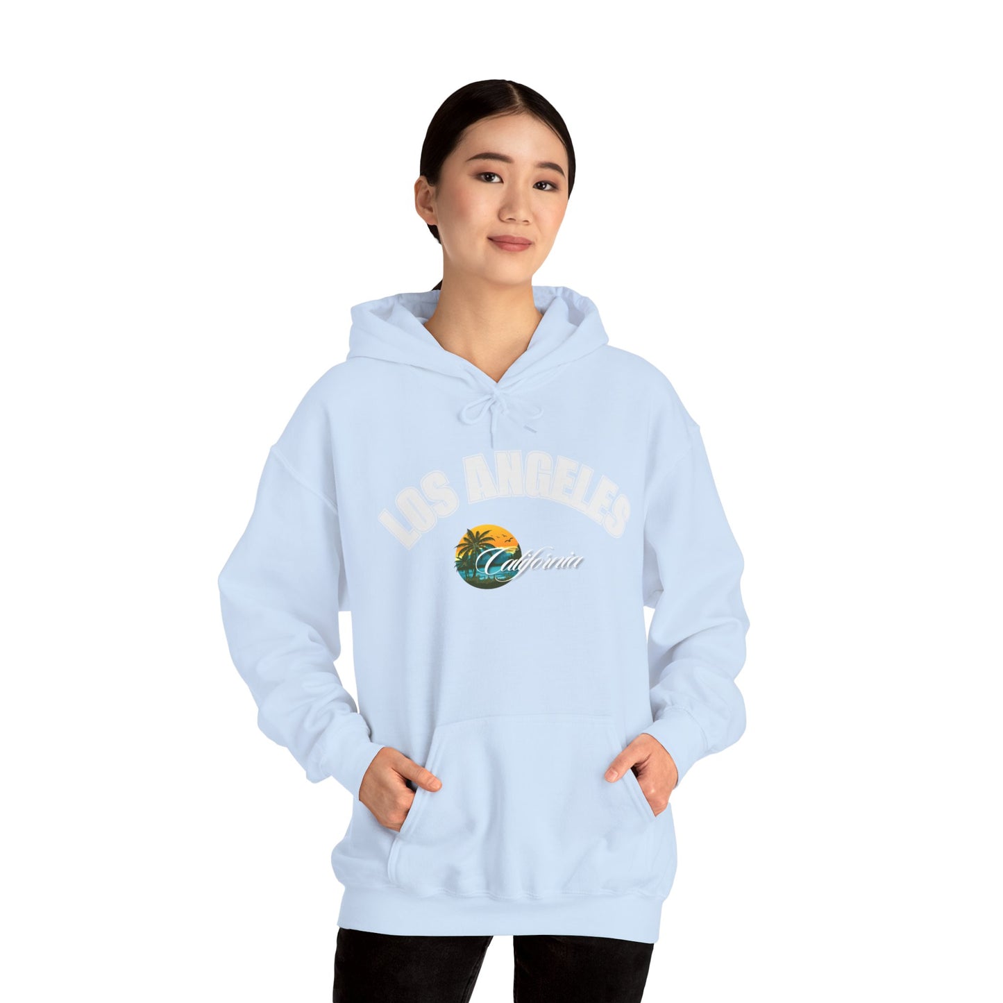 Los Angeles Retro Surf Hoodie — Vintage Sunset Car & Palm Tree Sweatshirt