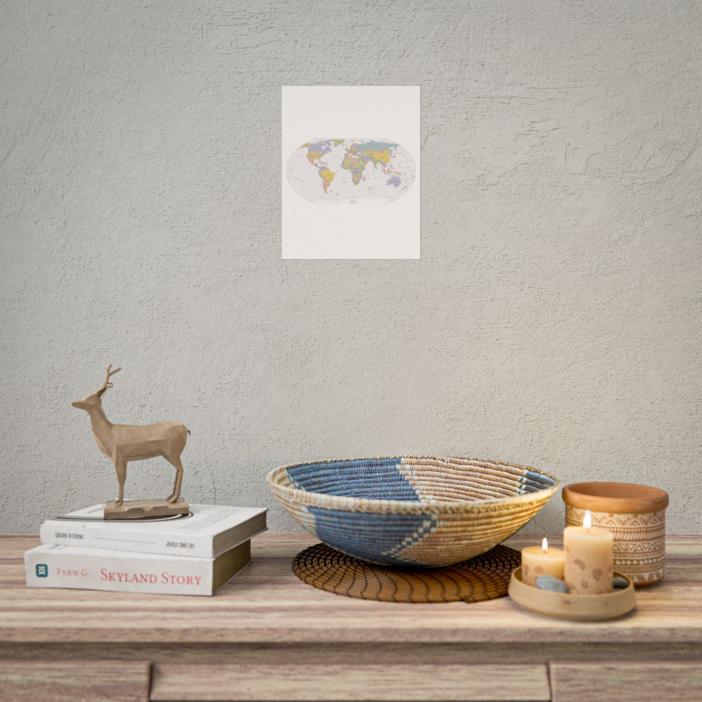 World Map Poster — Rolled Educational Map Print for Home, Office & Classroom