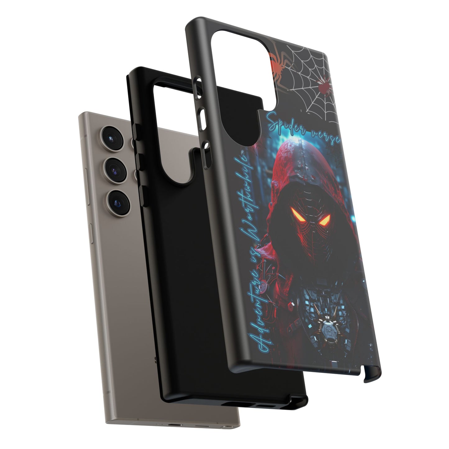 Spiderman Phone Case — Neon Hooded Skull Design "Spider verse"