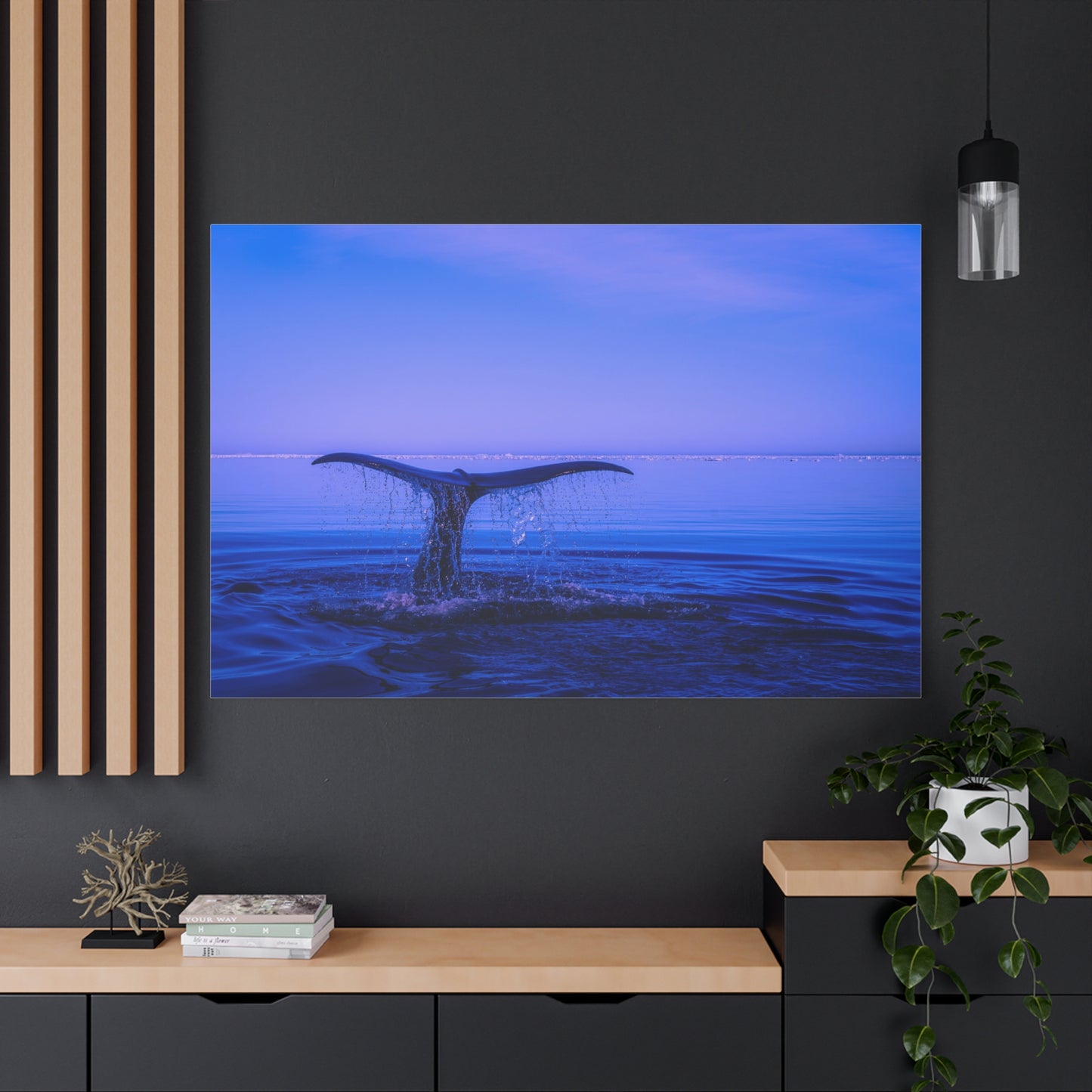 Whale Tail Matte Canvas Print — Ocean Sunset Wall Art