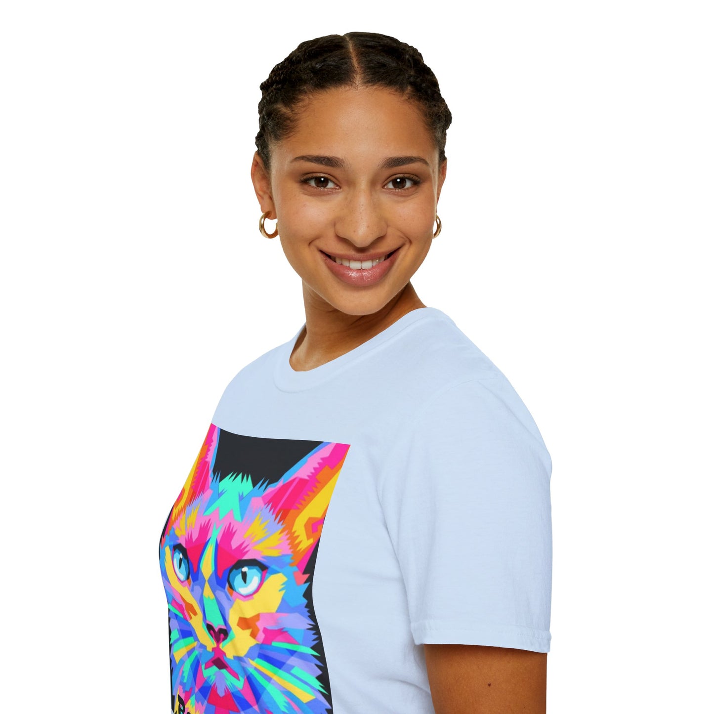 Colorful Pop Art Cat T-Shirt — "Best Friend" Graphic Tee