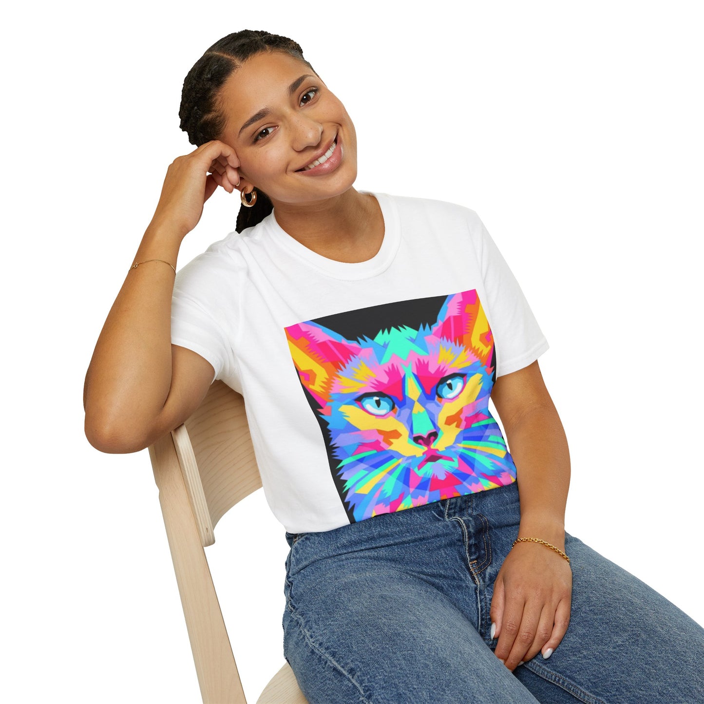 Colorful Pop Art Cat T-Shirt — "Best Friend" Graphic Tee