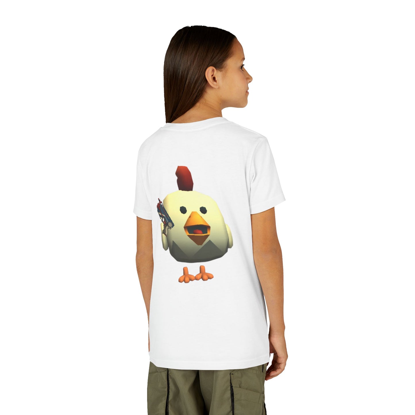 Youth Tee — Cute Chicken Gun Character Kids T-Shirt