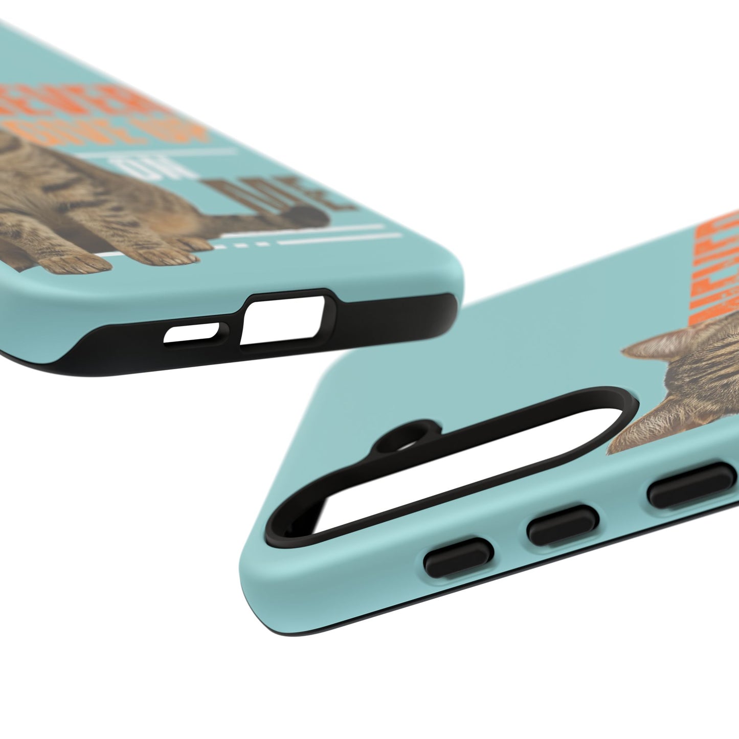 Cat Phone Case — "Never Give Up On Me" Inspirational Protective Case
