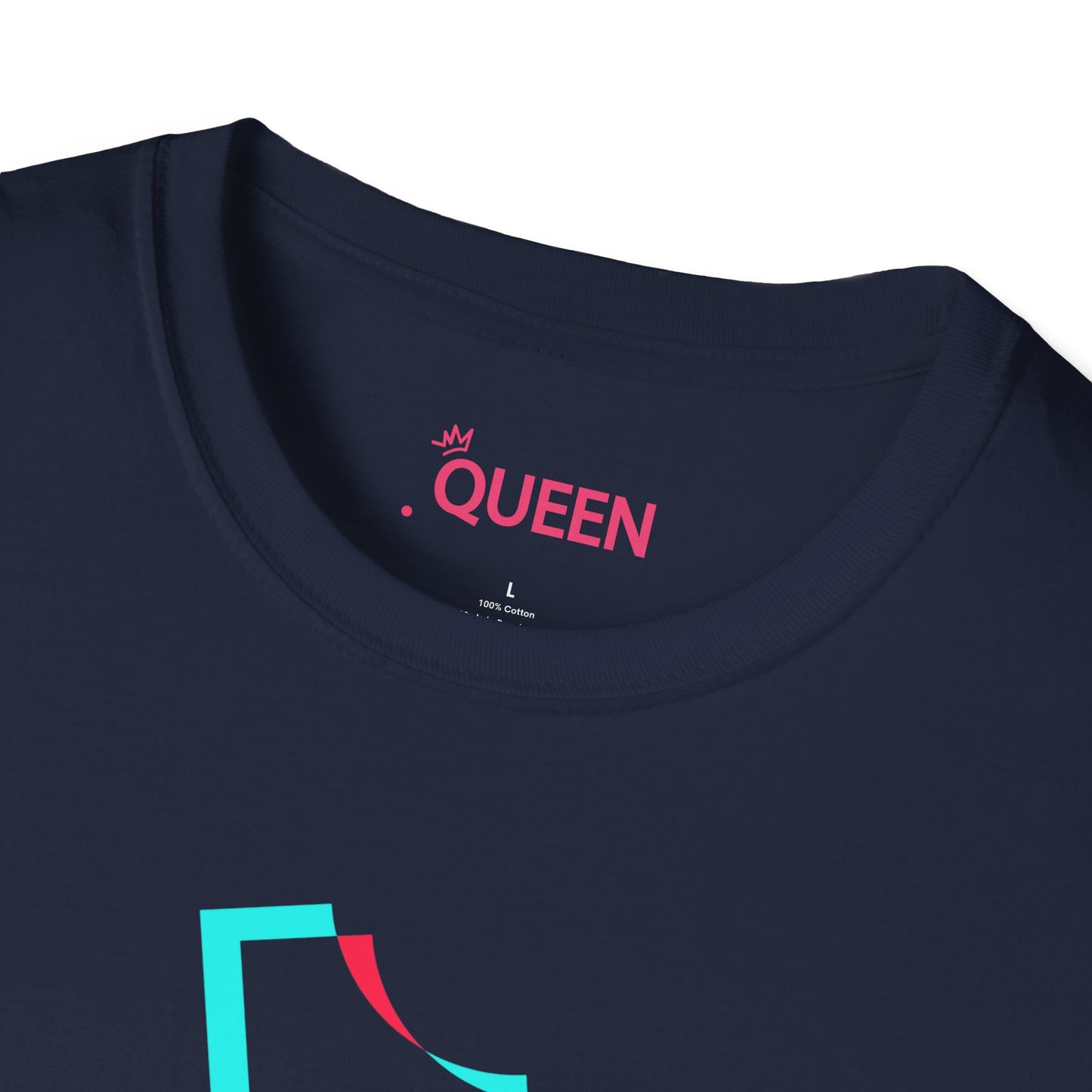 TikTok Queen Graphic T-Shirt — Personalized Channel Name, 'New Day New Start' Back Design