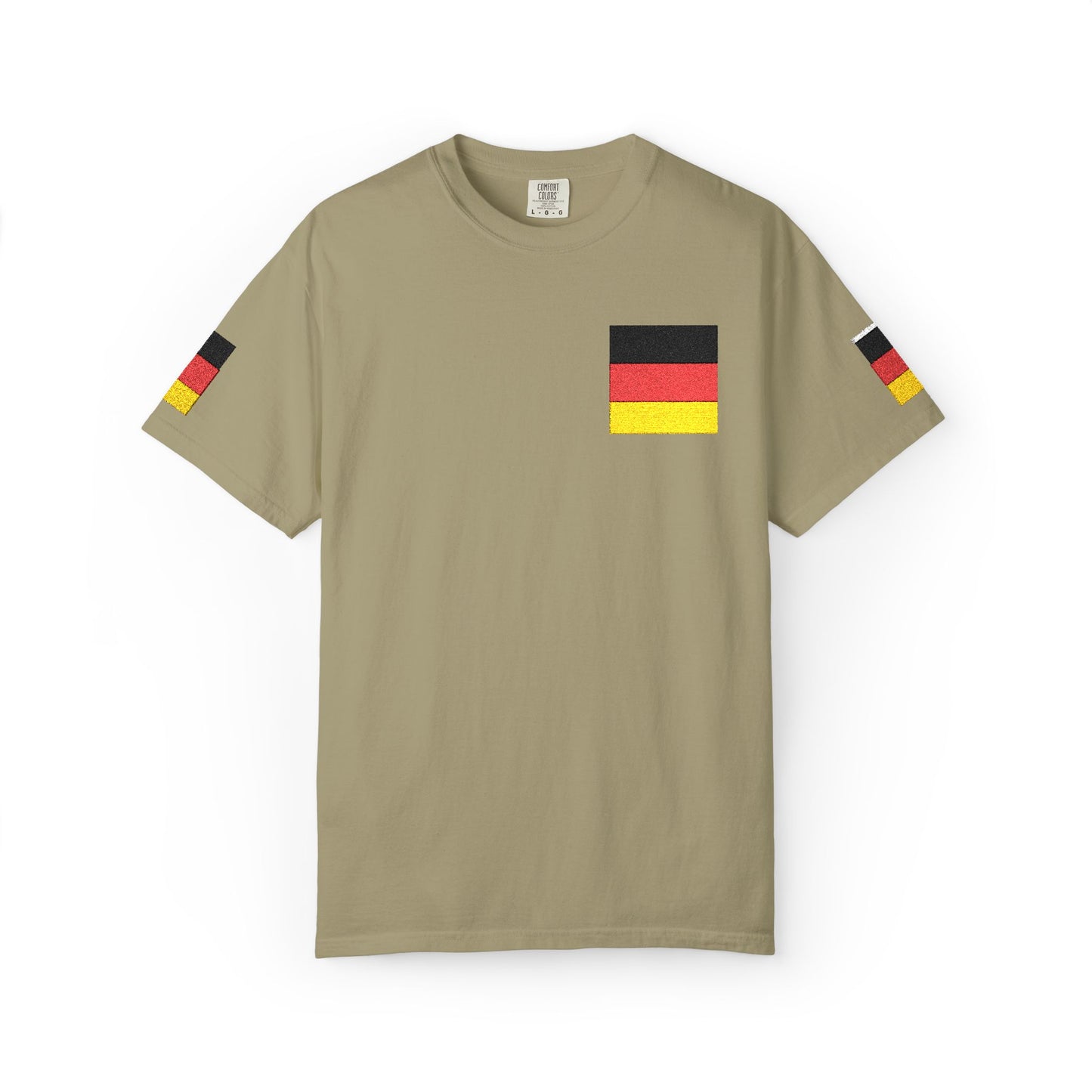 Germany Flag Pocket T-Shirt — German Pride Tee with Sleeve Flags
