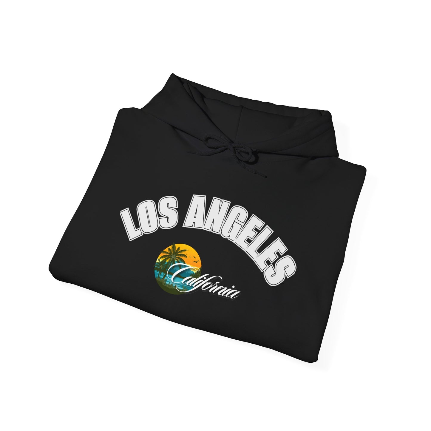 Los Angeles Retro Surf Hoodie — Vintage Sunset Car & Palm Tree Sweatshirt