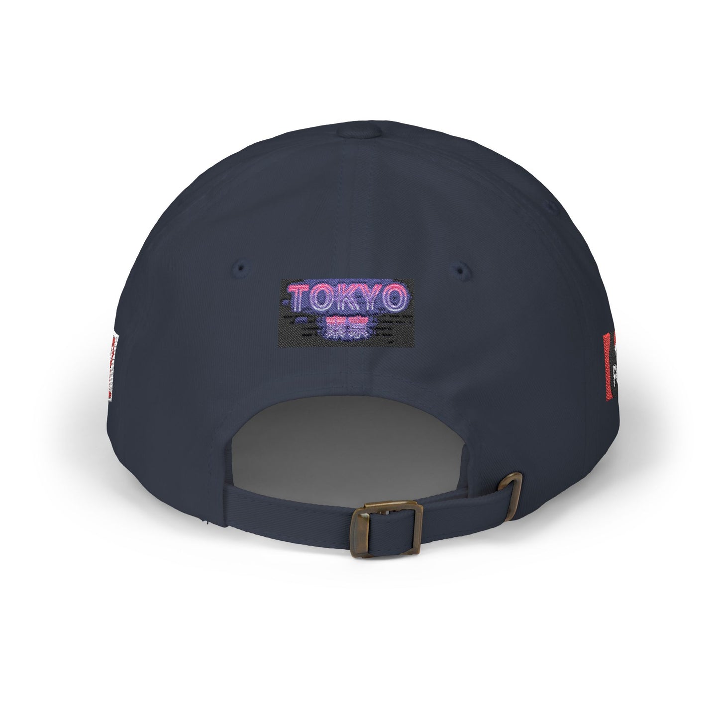 Tokyo Retro Patch Dad Cap – White Embroidered Travel Baseball Hat