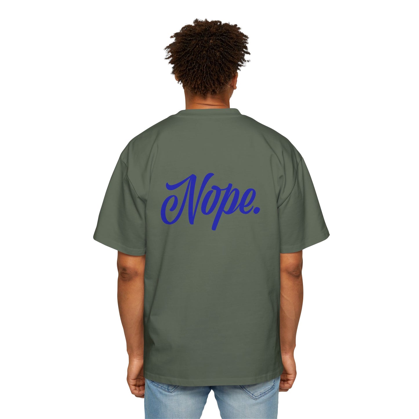 Oversized Tee — 'New York' Front & 'Nope.' Script Back Graphic Shirt