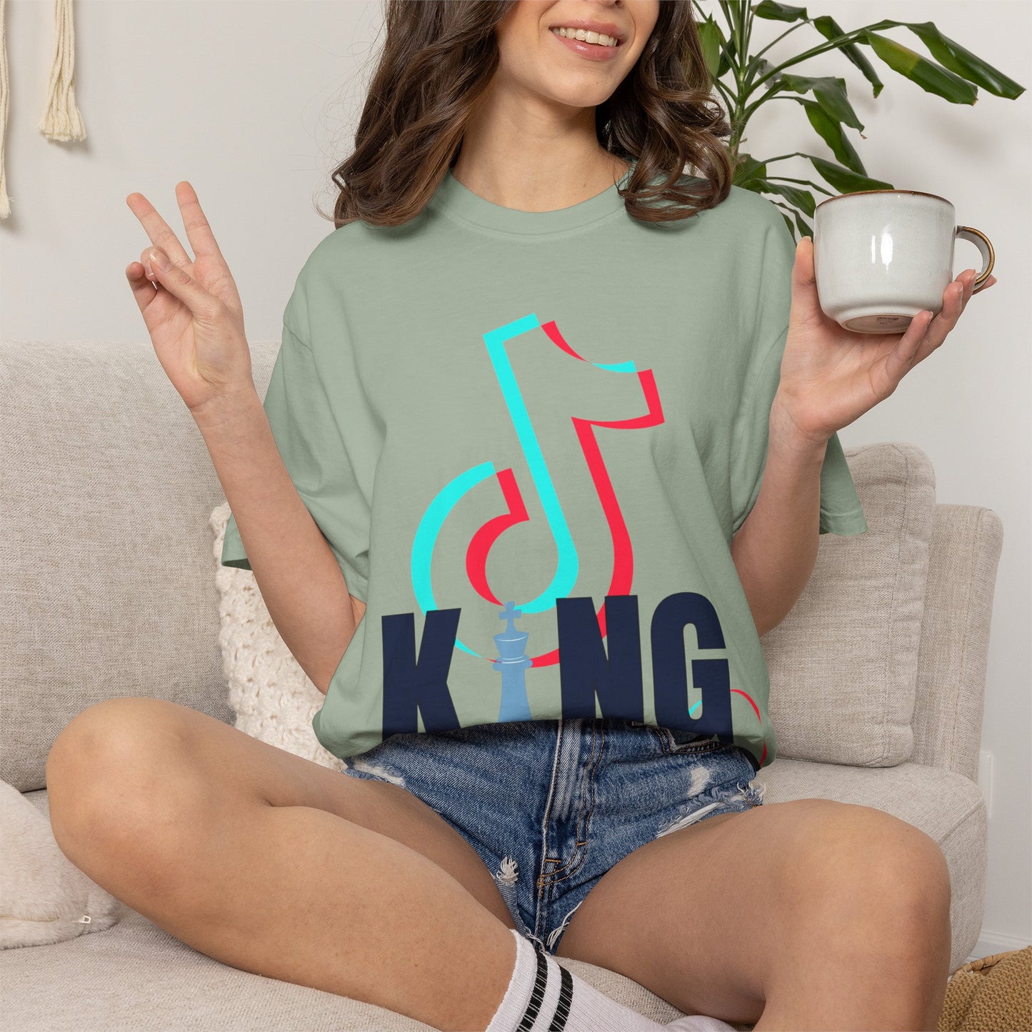 TikTok King T-Shirt — Custom Channel Name Music Tee Tiktok custom Name Tee