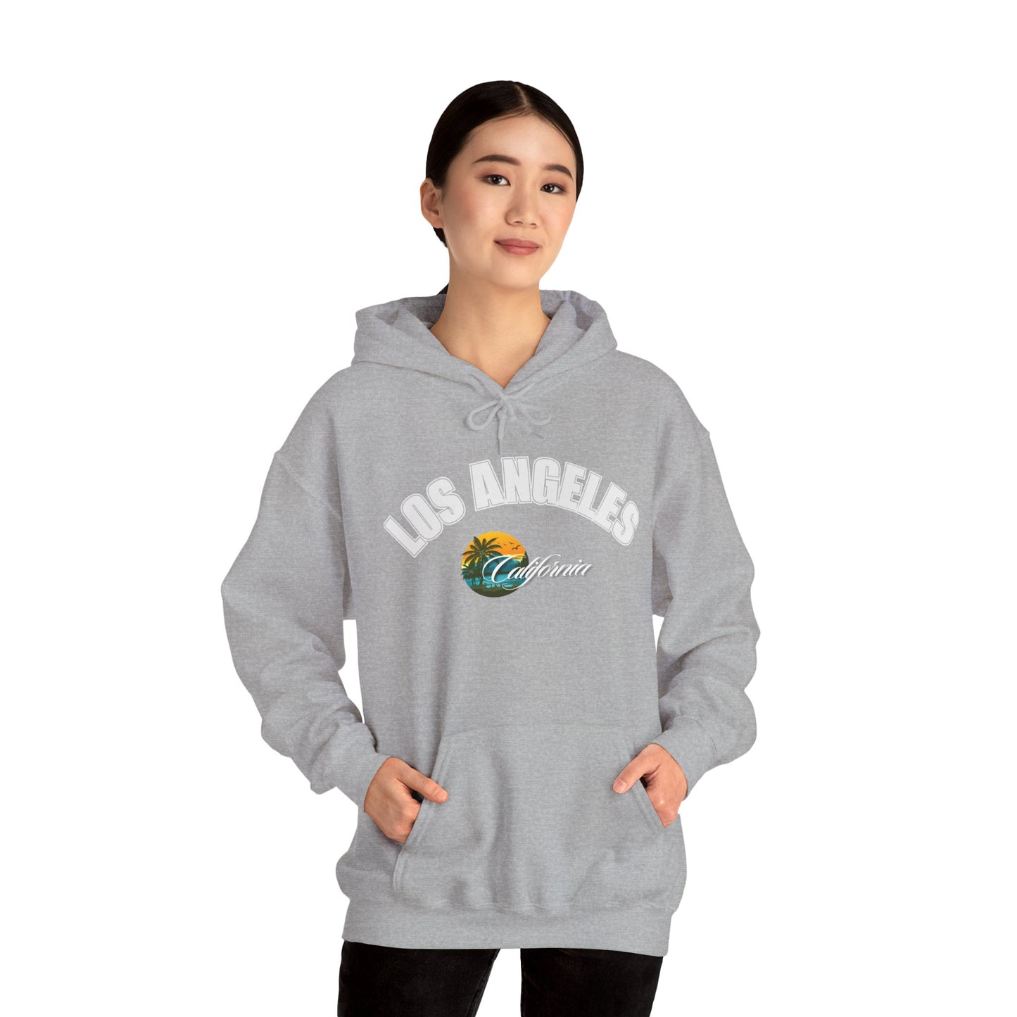 Los Angeles Retro Surf Hoodie — Vintage Sunset Car & Palm Tree Sweatshirt