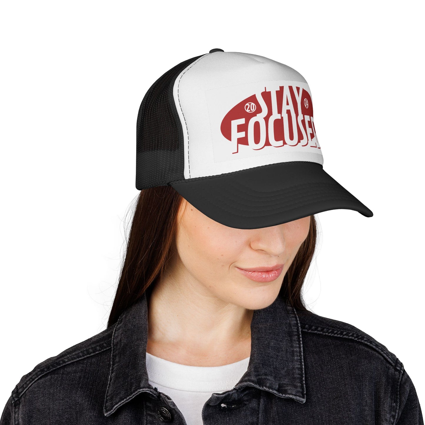 Stay Focused Trucker Cap — Motivational Mesh Hat for Productivity & Daily Wear
