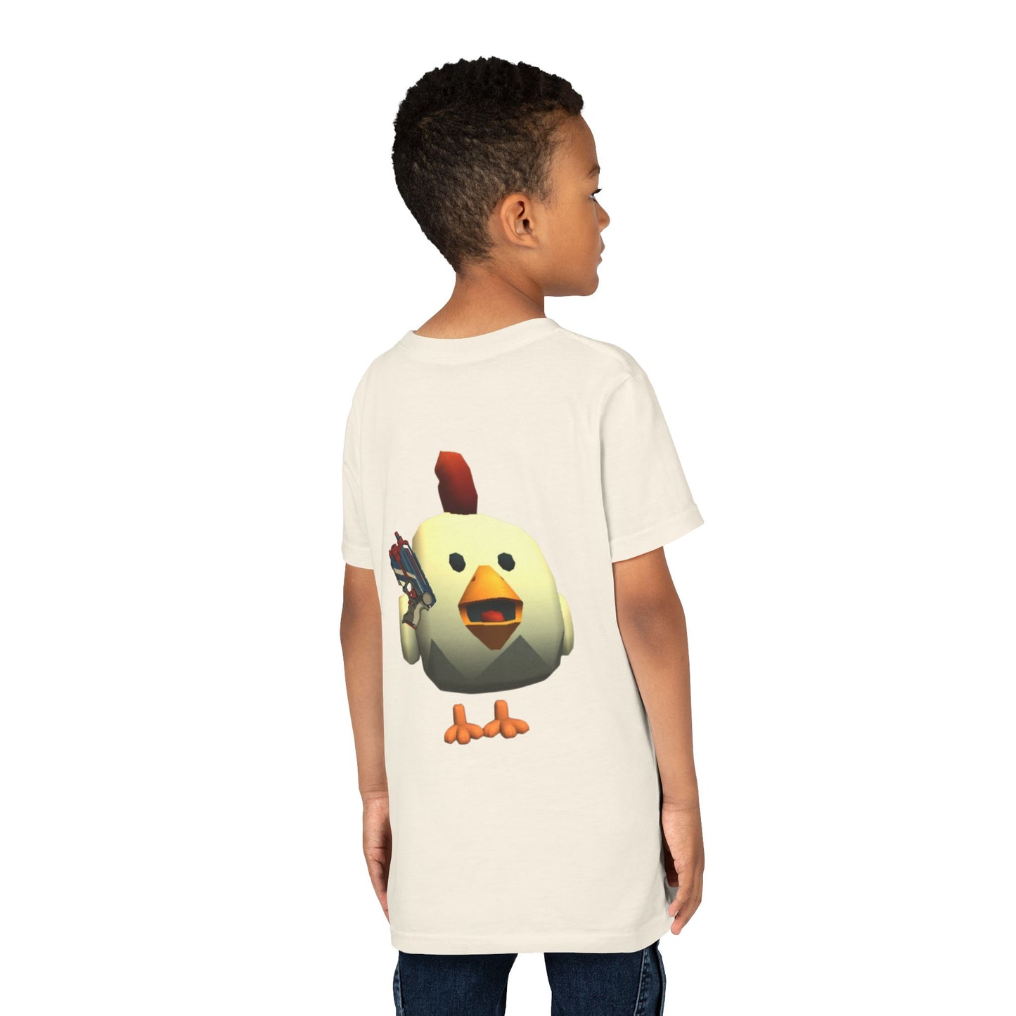 Youth Tee — Cute Chicken Gun Character Kids T-Shirt