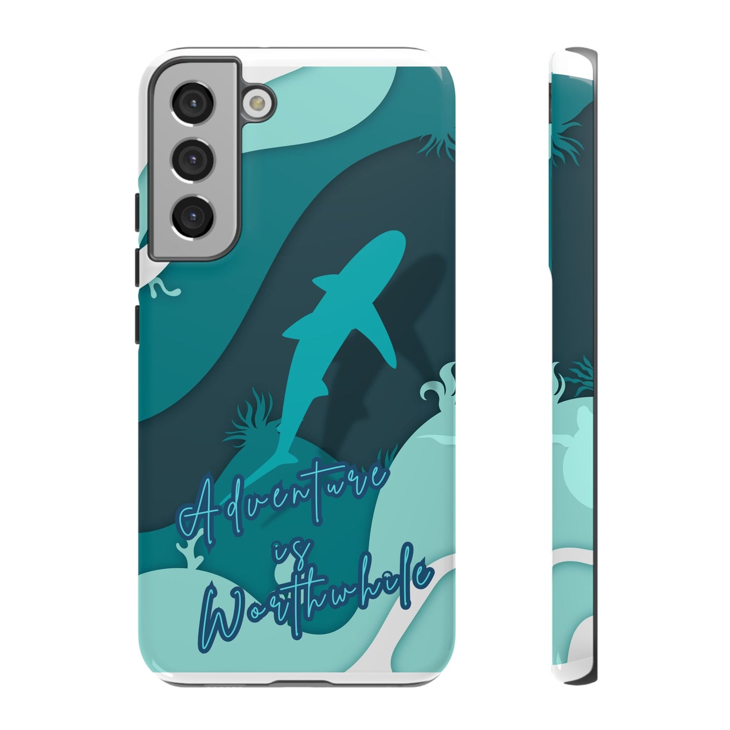 Blue Ocean Phone Case - "Adventure is Worthwhile" Teal Protective Cover
