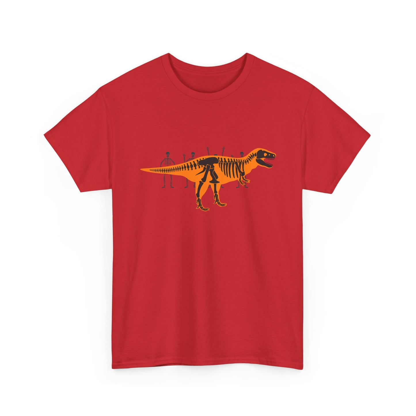 Dinosaur Graphic Tee — Retro Neon T-Rex & Skeleton Shirt