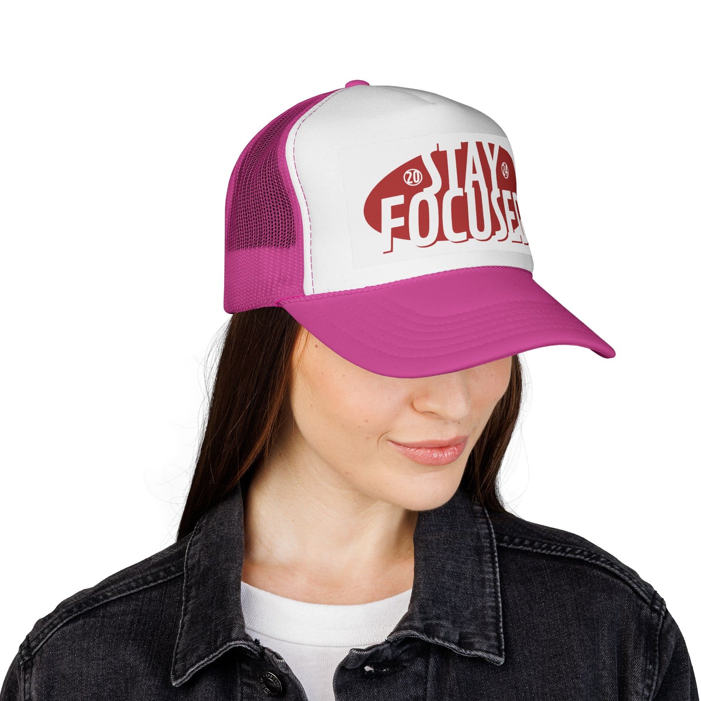 Stay Focused Trucker Cap — Motivational Mesh Hat for Productivity & Daily Wear