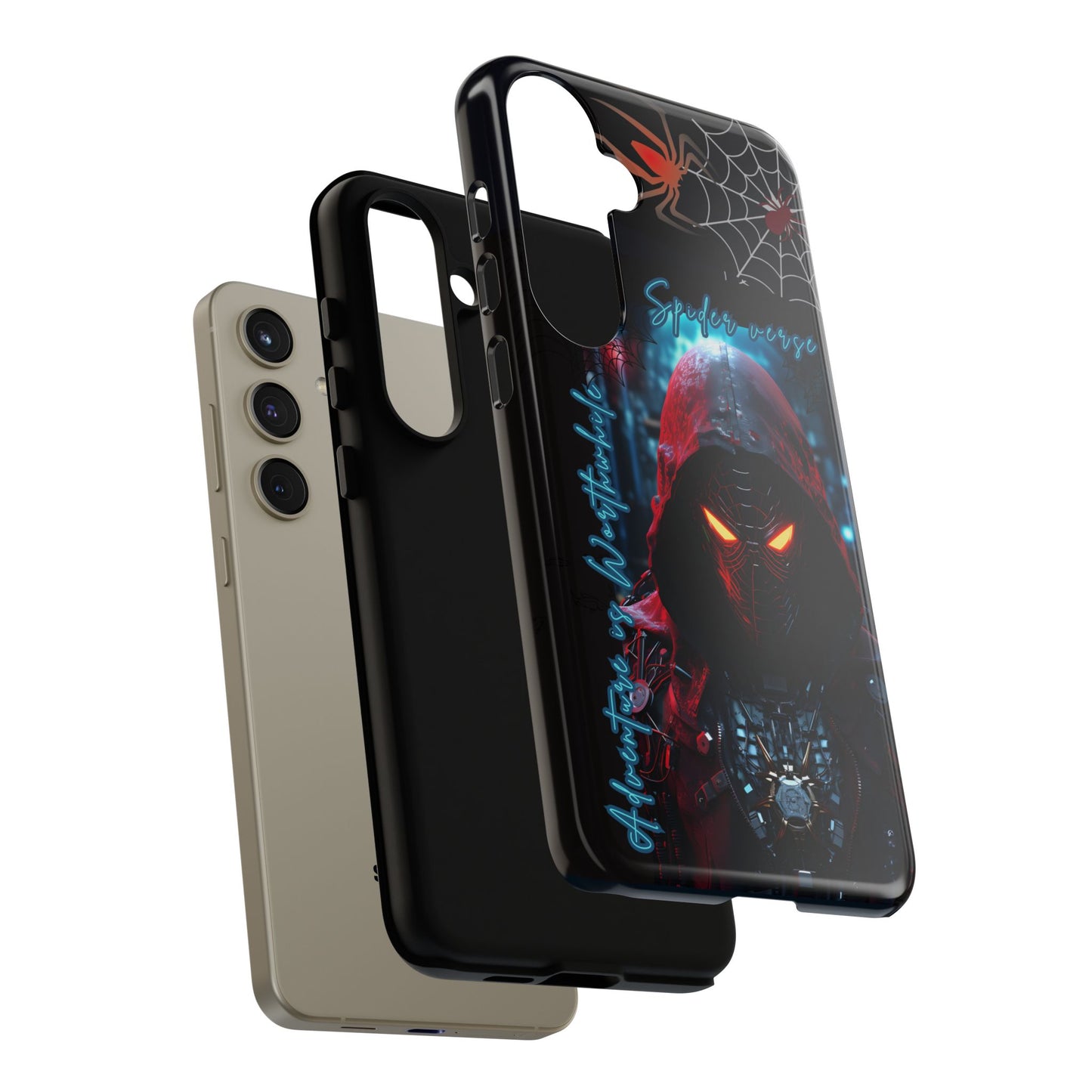 Spiderman Phone Case — Neon Hooded Skull Design "Spider verse"