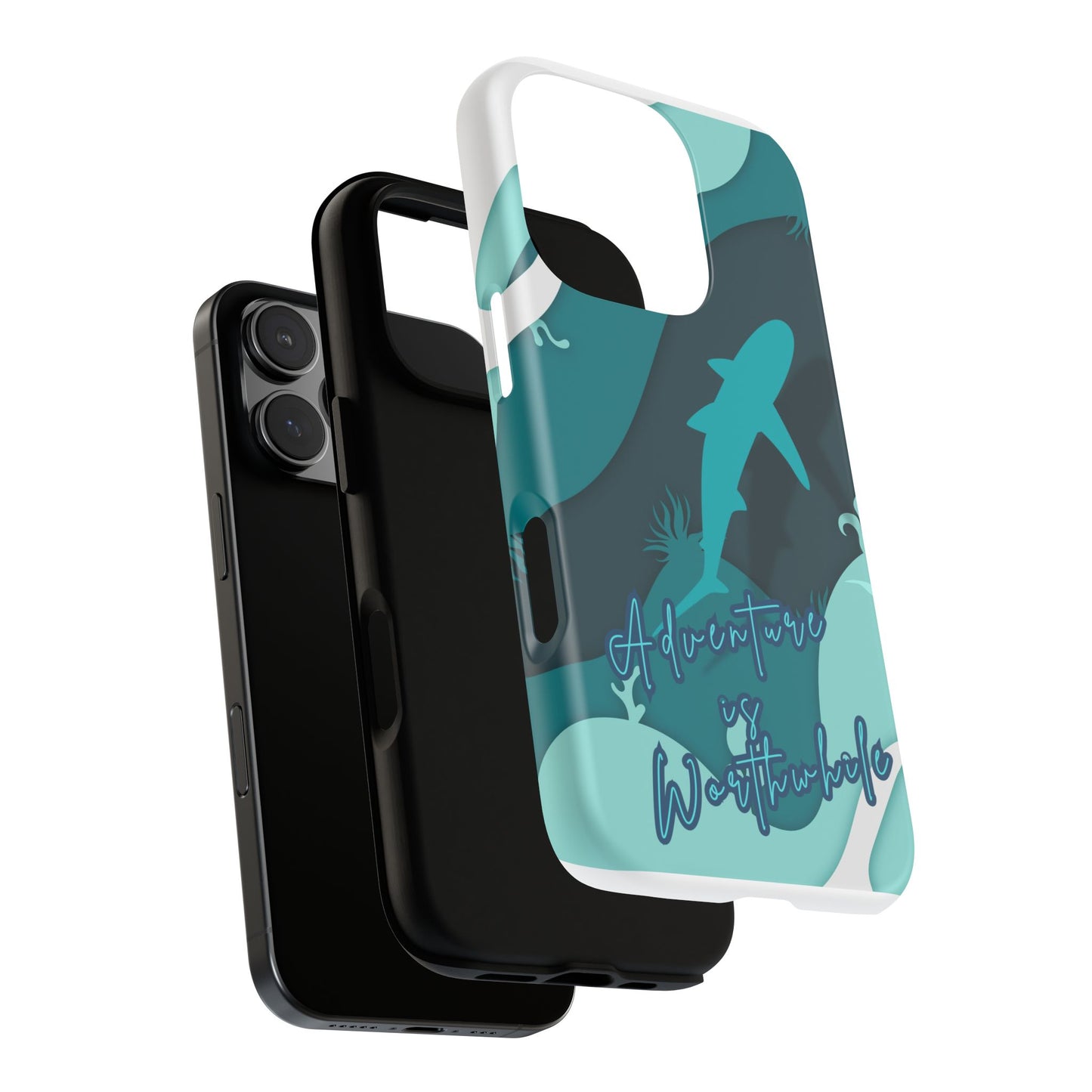 Blue Ocean Phone Case - "Adventure is Worthwhile" Teal Protective Cover