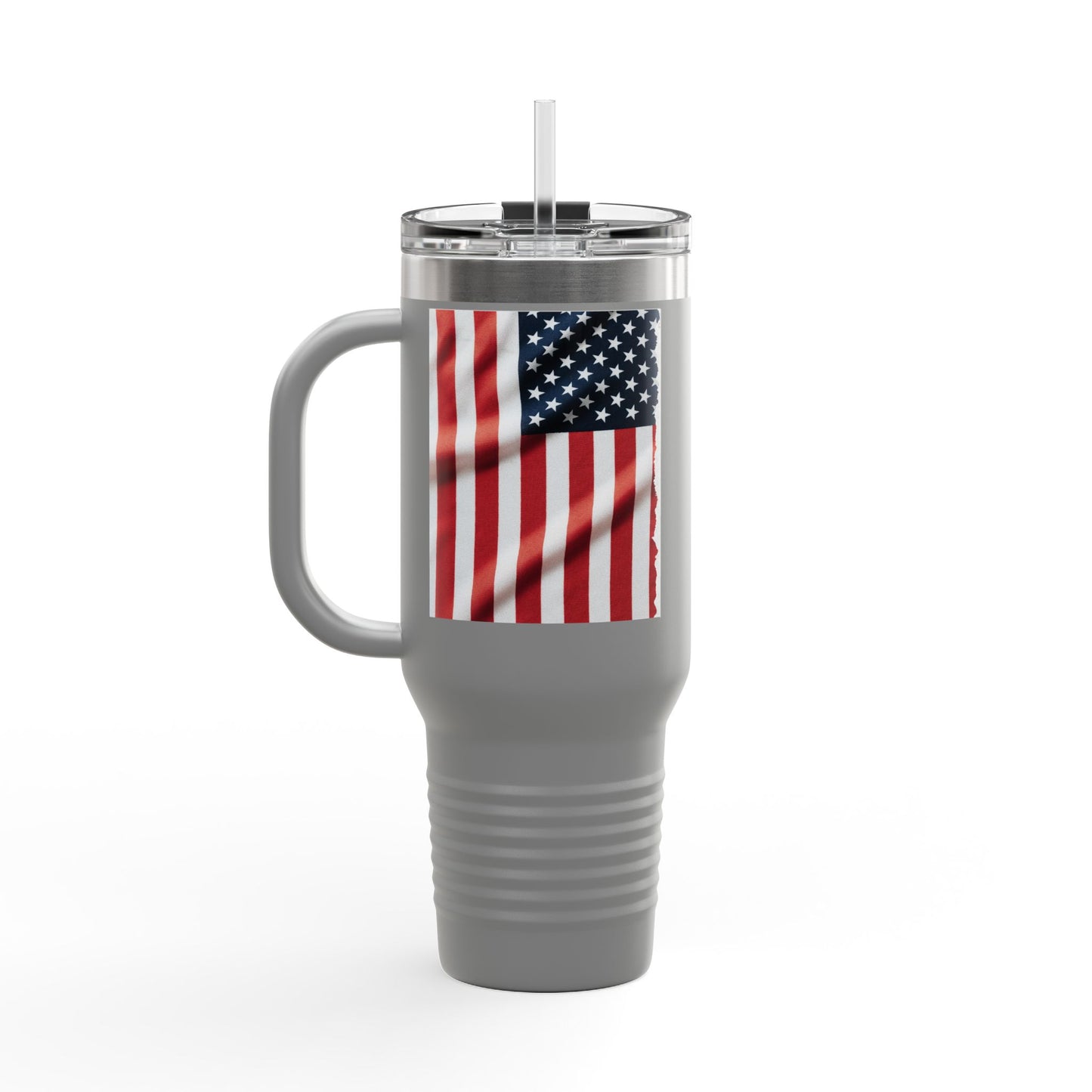 40oz Insulated Travel Mug — American Flag Patriotic Stainless Steel Tumbler