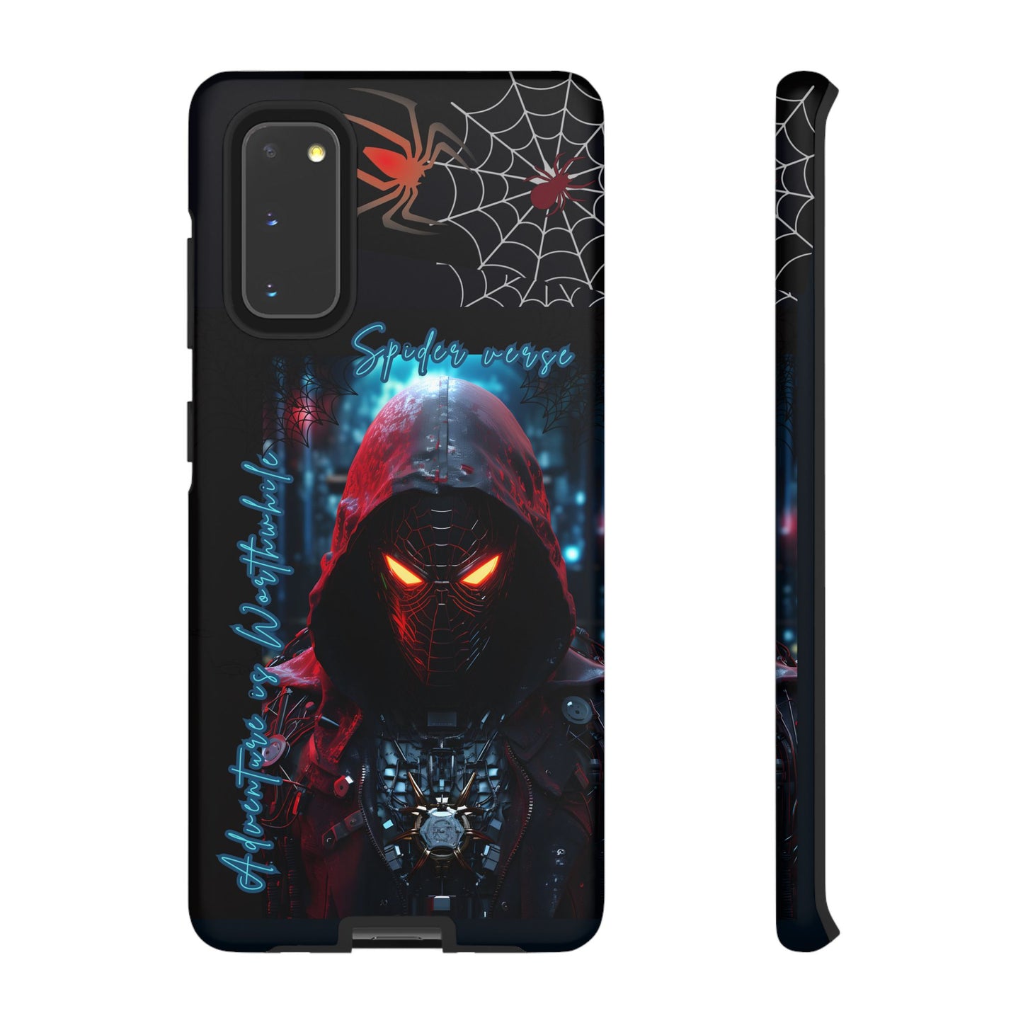 Spiderman Phone Case — Neon Hooded Skull Design "Spider verse"