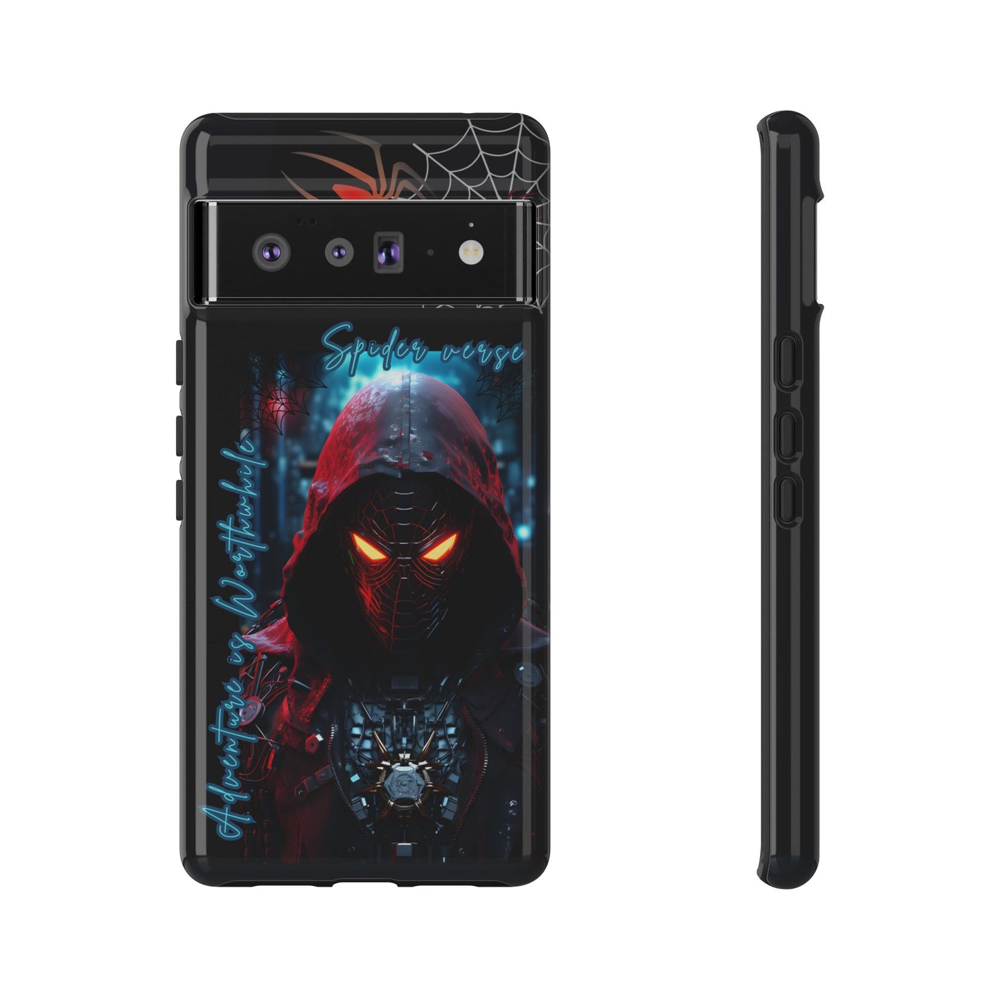 Spiderman Phone Case — Neon Hooded Skull Design "Spider verse"