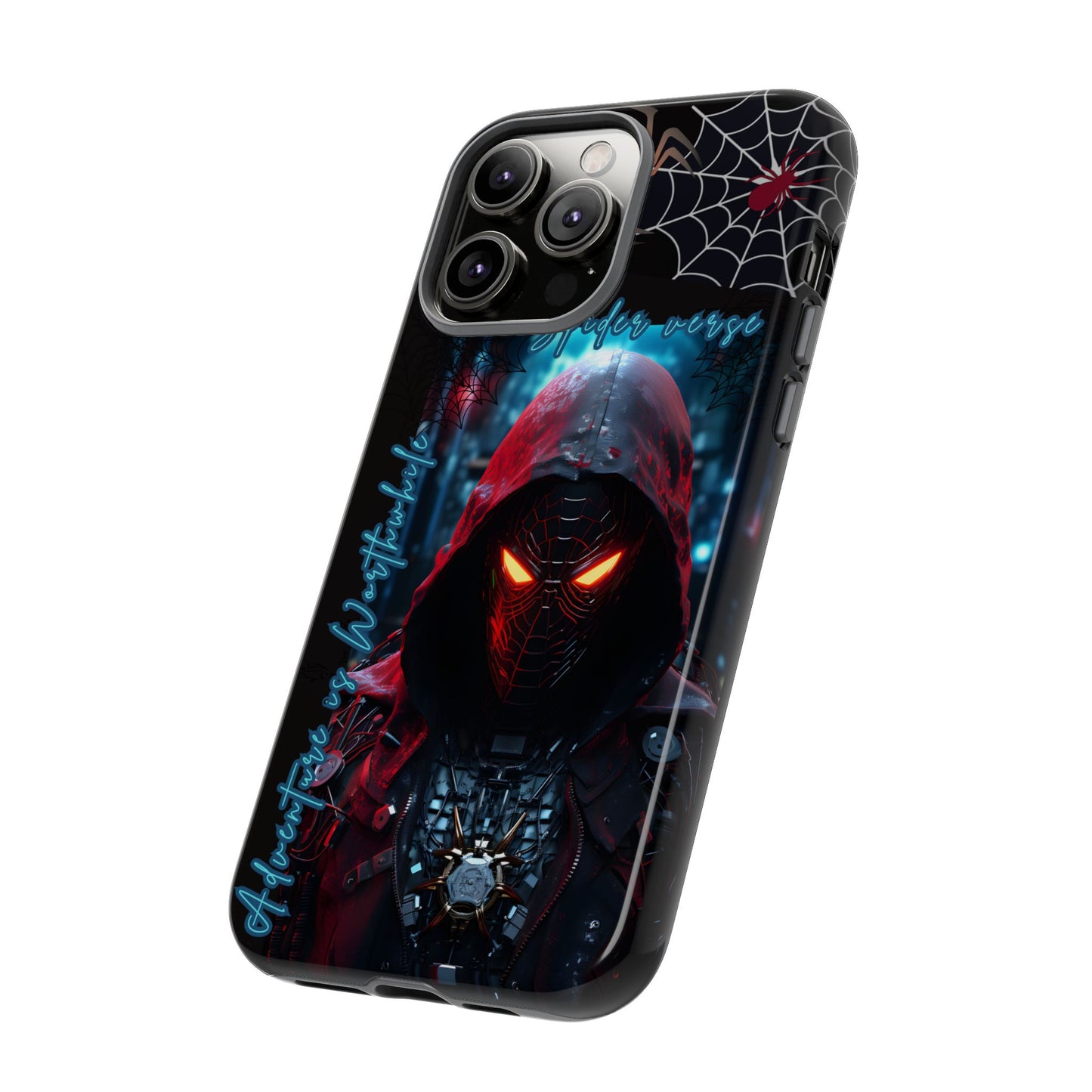 Spiderman Phone Case — Neon Hooded Skull Design "Spider verse"