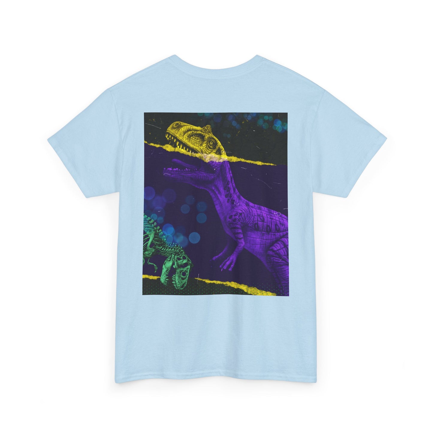Dinosaur Graphic Tee — Retro Neon T-Rex & Skeleton Shirt