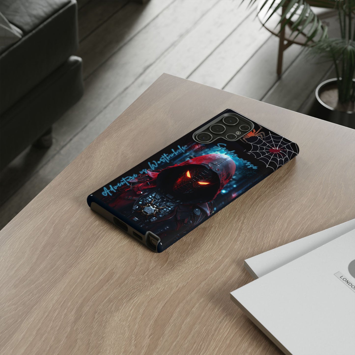 Spiderman Phone Case — Neon Hooded Skull Design "Spider verse"