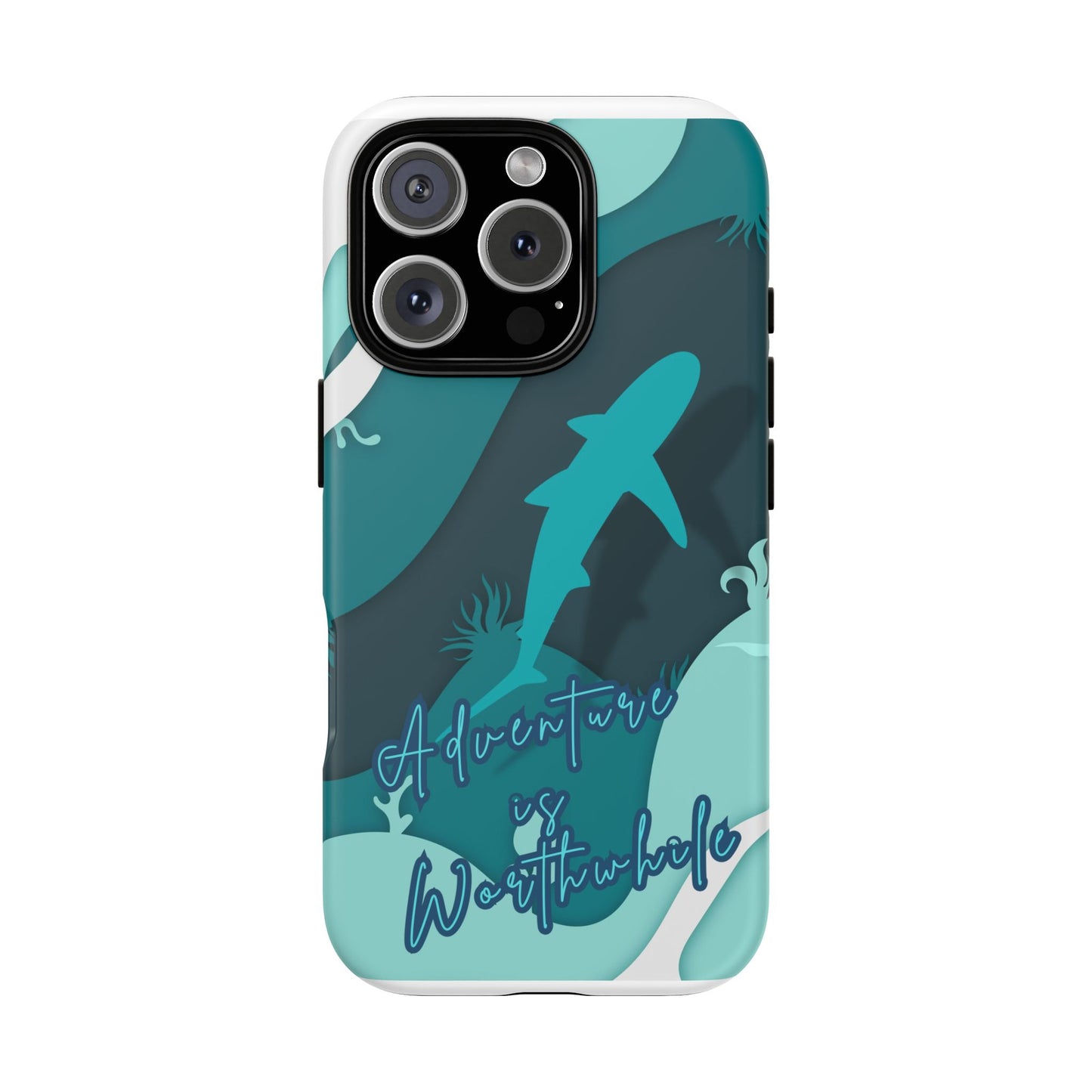 Blue Ocean Phone Case - "Adventure is Worthwhile" Teal Protective Cover