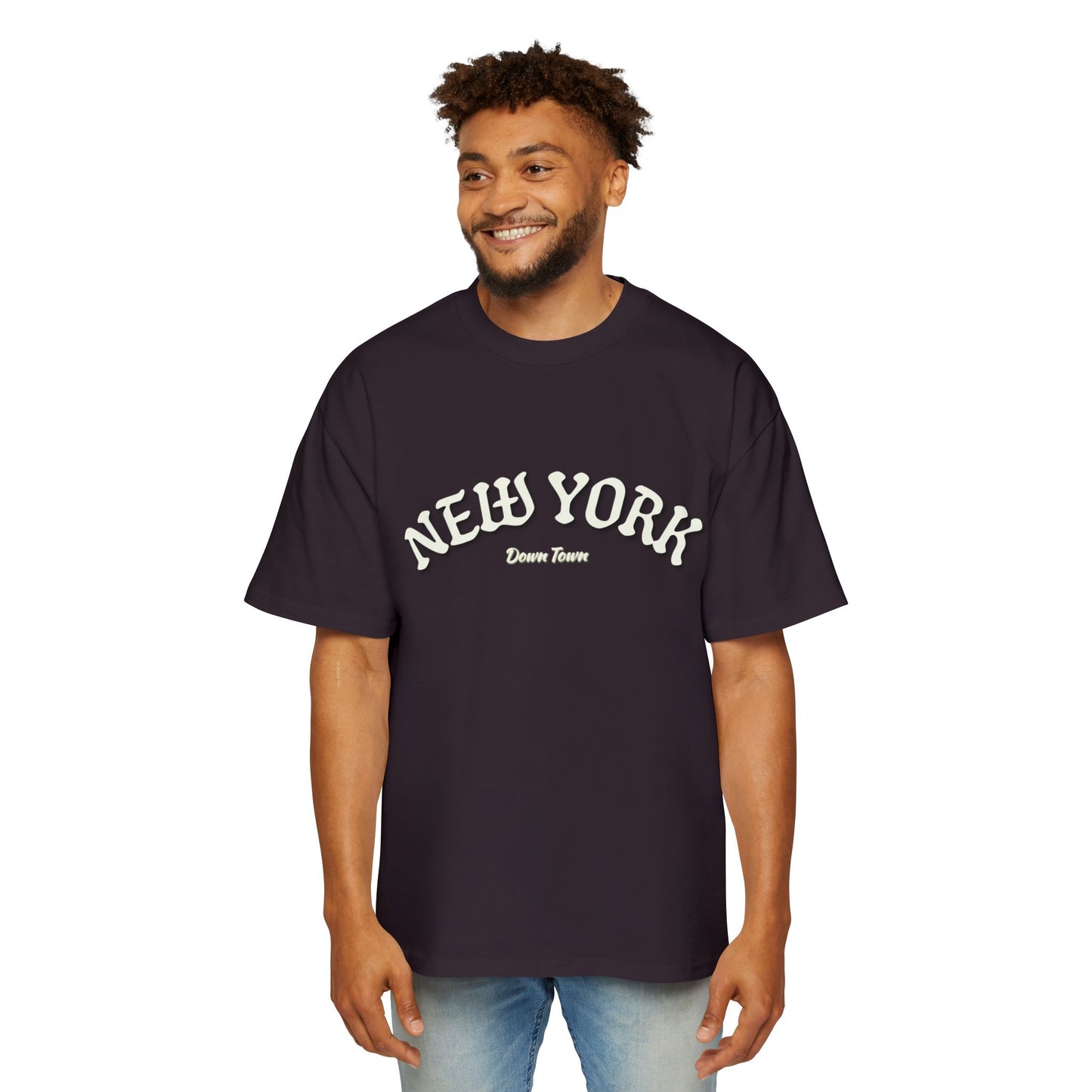 Oversized Tee — 'New York' Front & 'Nope.' Script Back Graphic Shirt