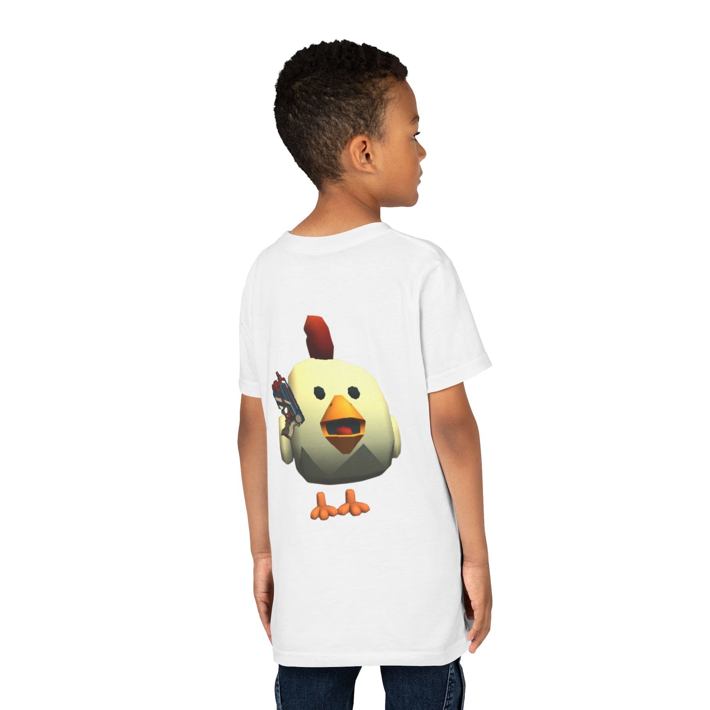 Youth Tee — Cute Chicken Gun Character Kids T-Shirt