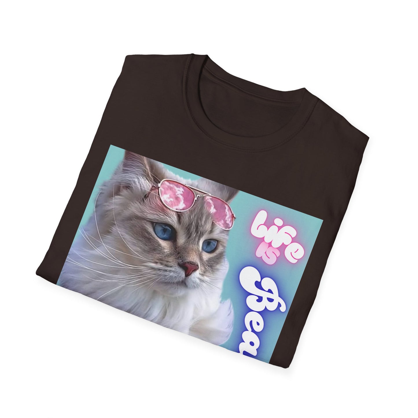 Life Is Beautiful Cat T-Shirt — Inspirational Cat Graphic Tee
