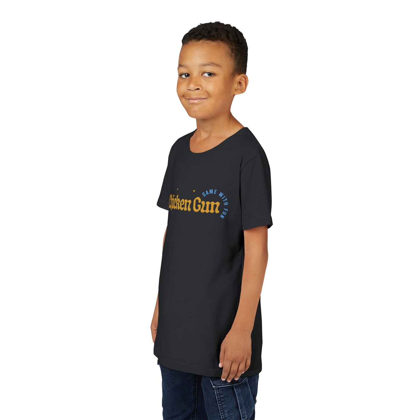Youth Tee — Cute Chicken Gun Character Kids T-Shirt
