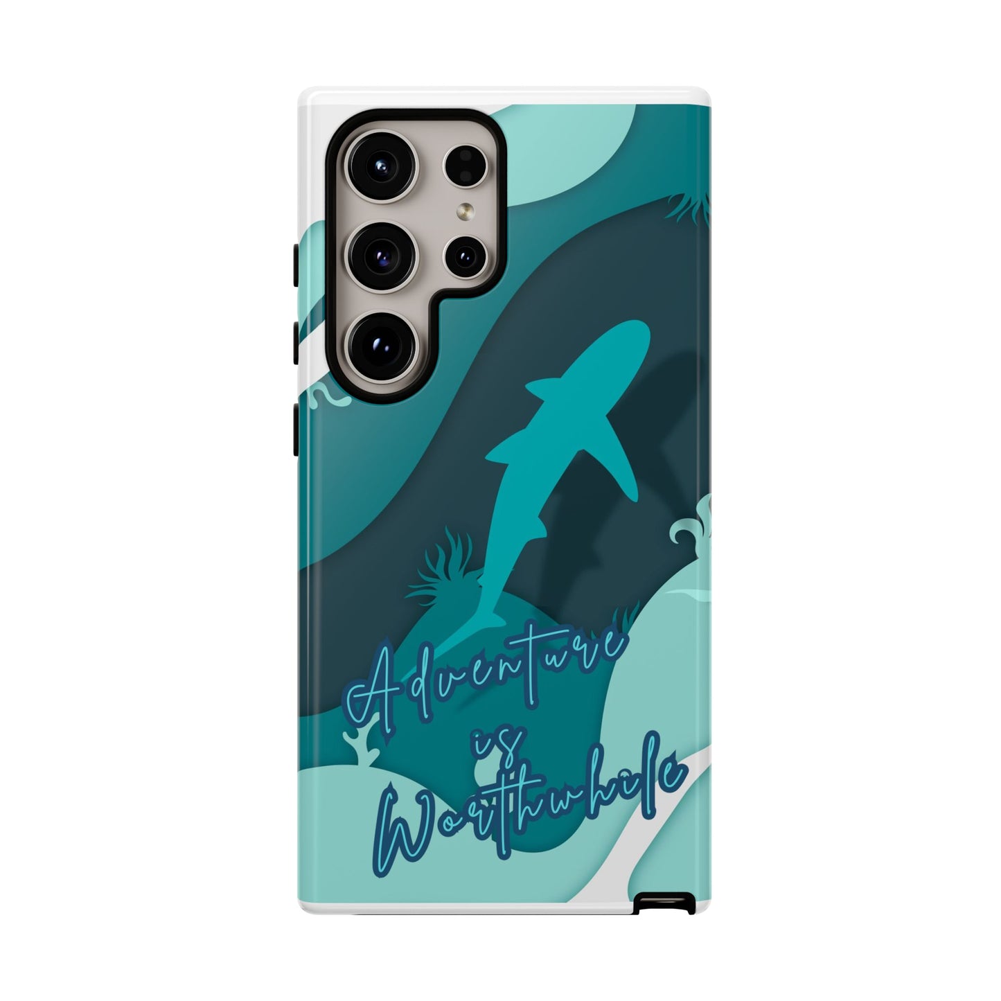 Blue Ocean Phone Case - "Adventure is Worthwhile" Teal Protective Cover