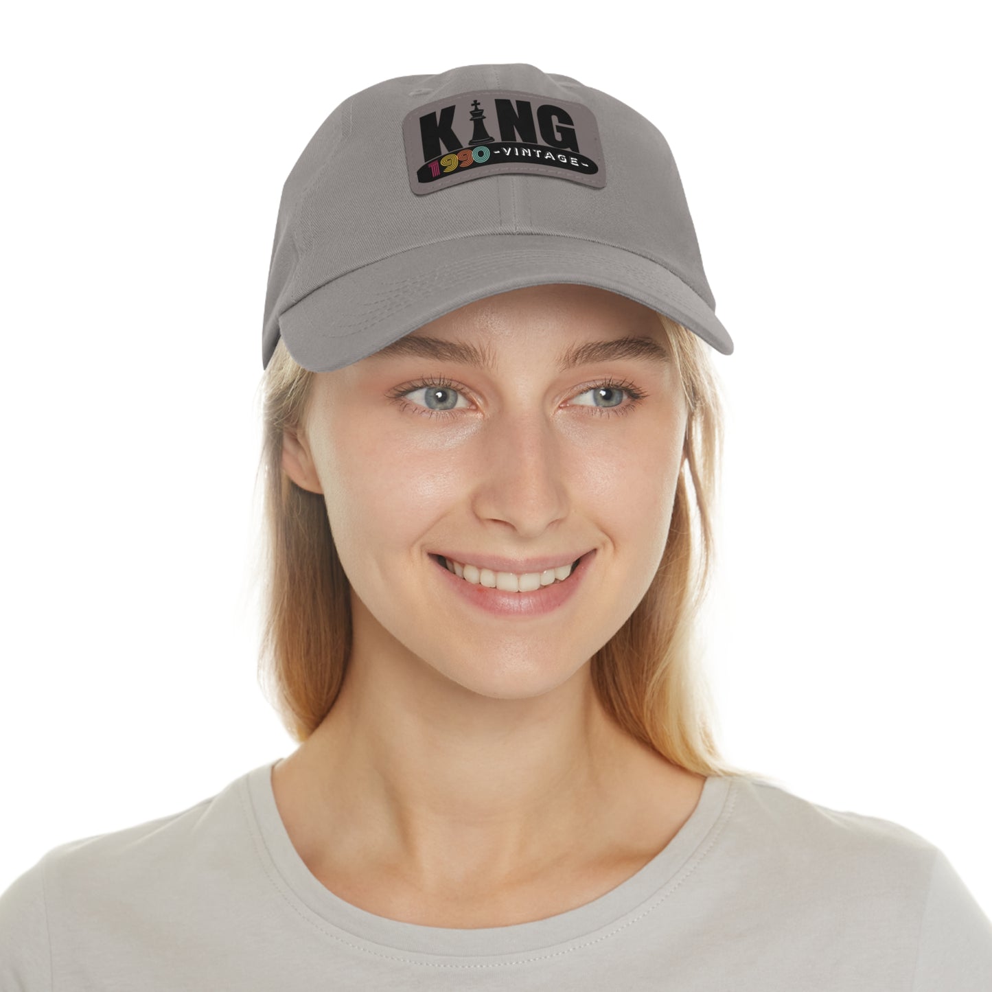 King 1990 Vintage Leather Patch Dad Hat
