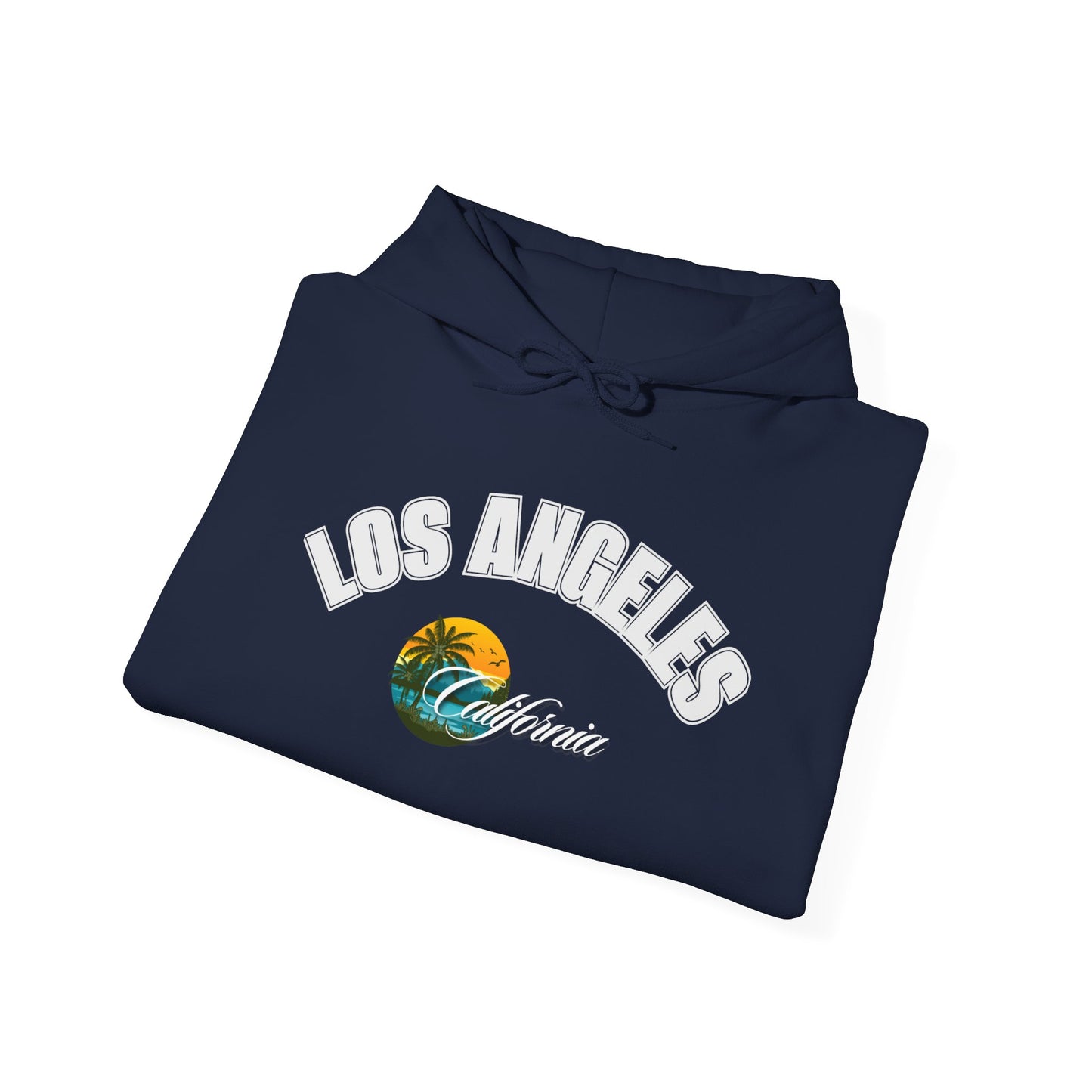 Los Angeles Retro Surf Hoodie — Vintage Sunset Car & Palm Tree Sweatshirt