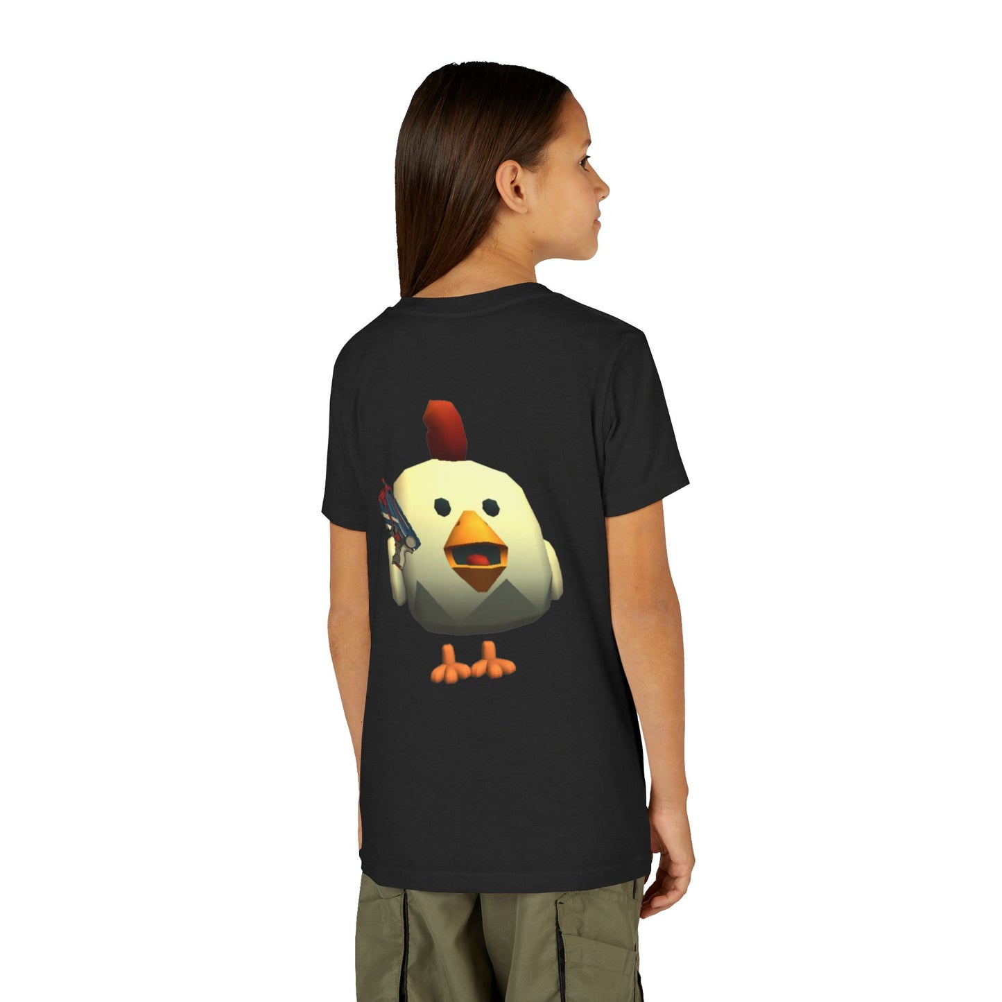 Youth Tee — Cute Chicken Gun Character Kids T-Shirt