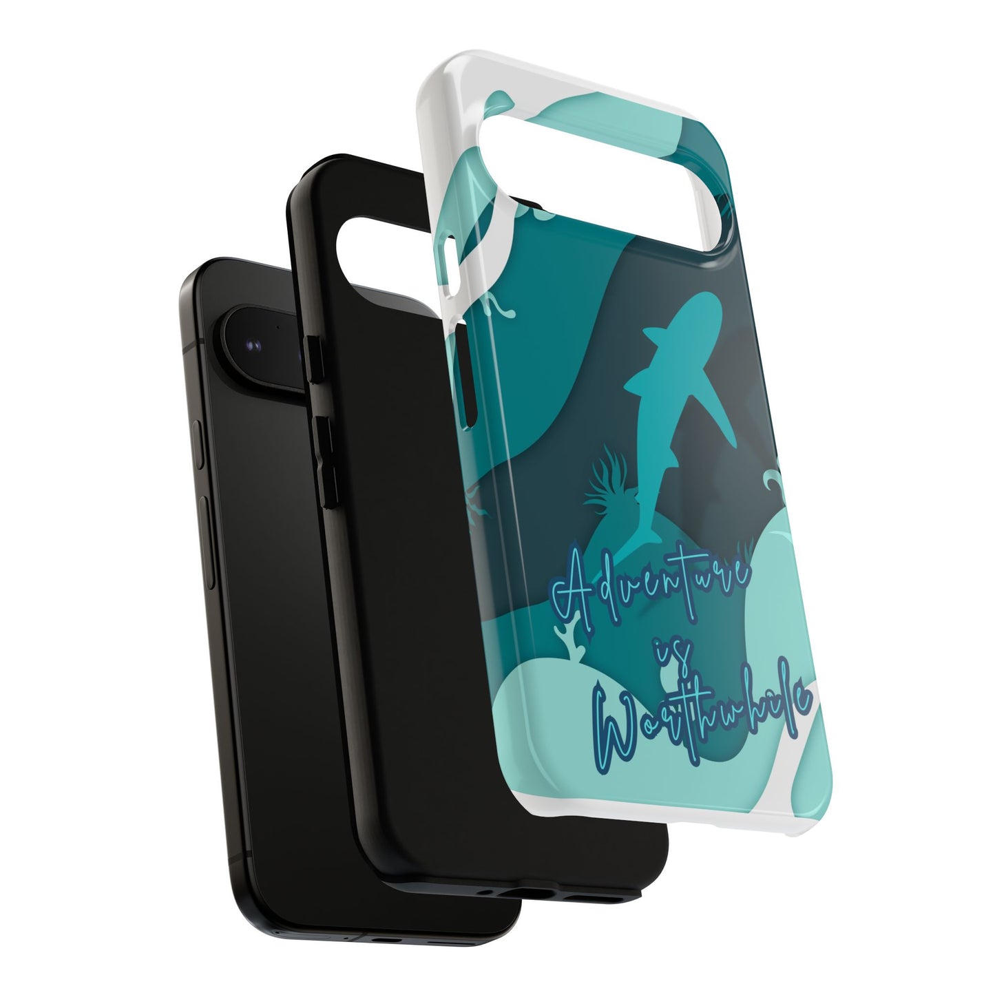 Blue Ocean Phone Case - "Adventure is Worthwhile" Teal Protective Cover