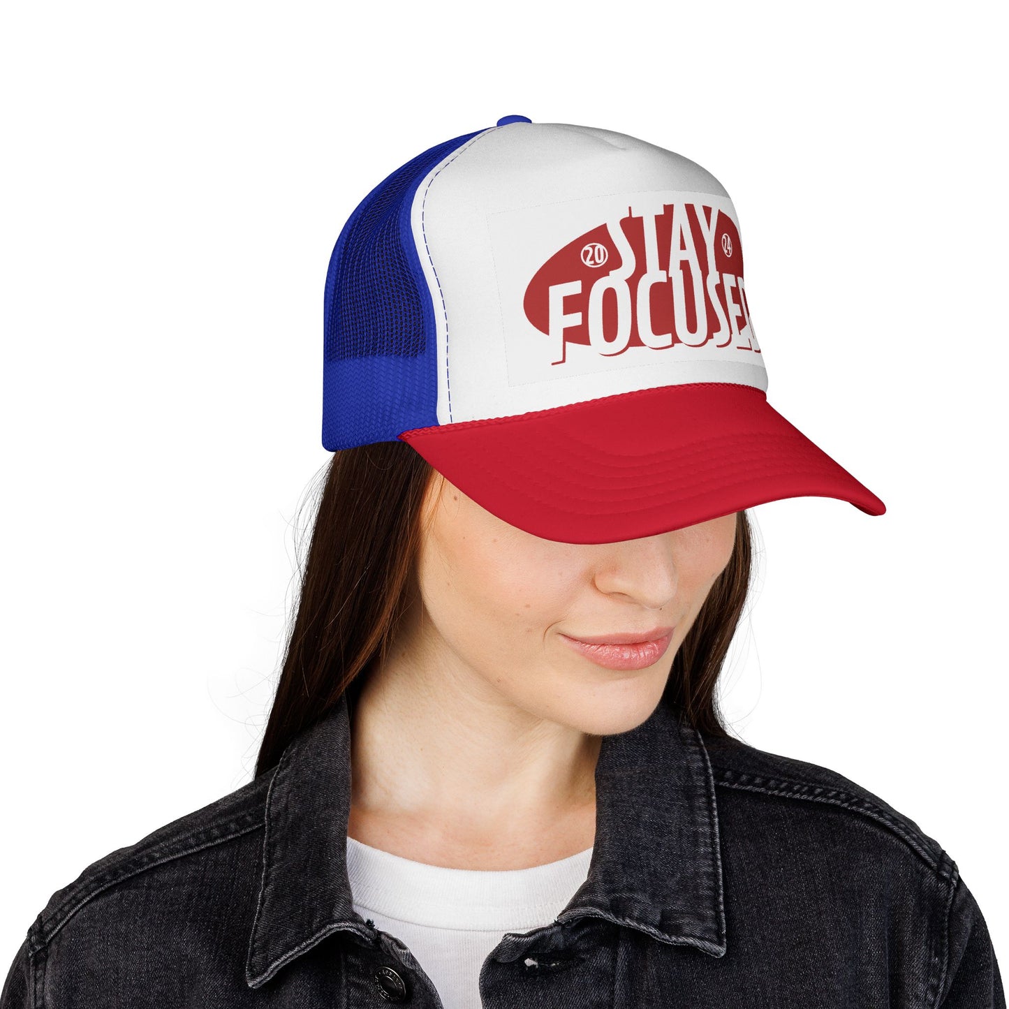 Stay Focused Trucker Cap — Motivational Mesh Hat for Productivity & Daily Wear