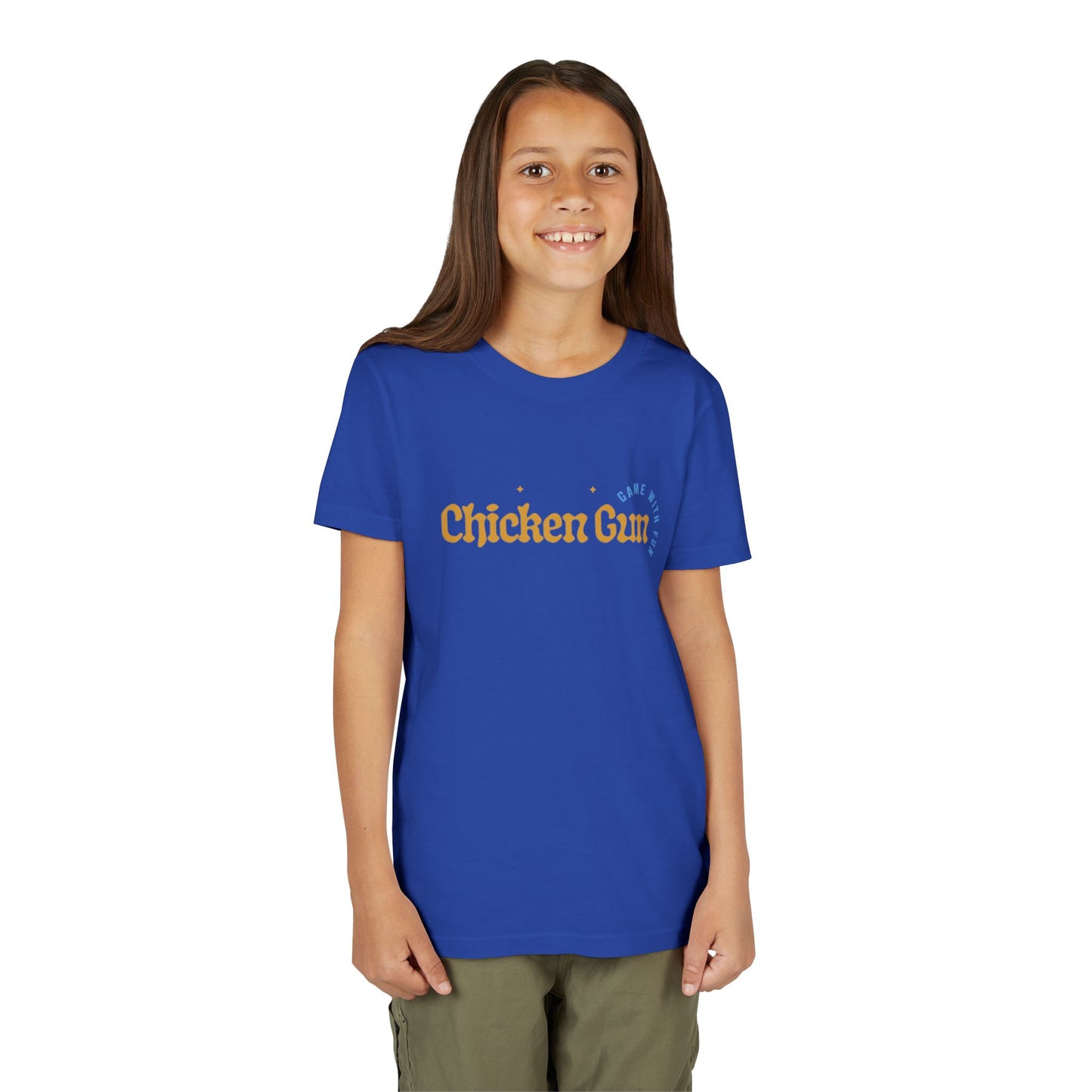 Youth Tee — Cute Chicken Gun Character Kids T-Shirt