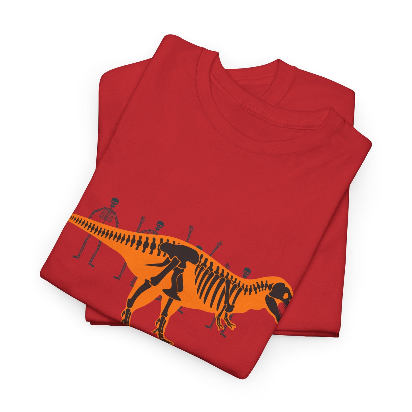 Dinosaur Graphic Tee — Retro Neon T-Rex & Skeleton Shirt