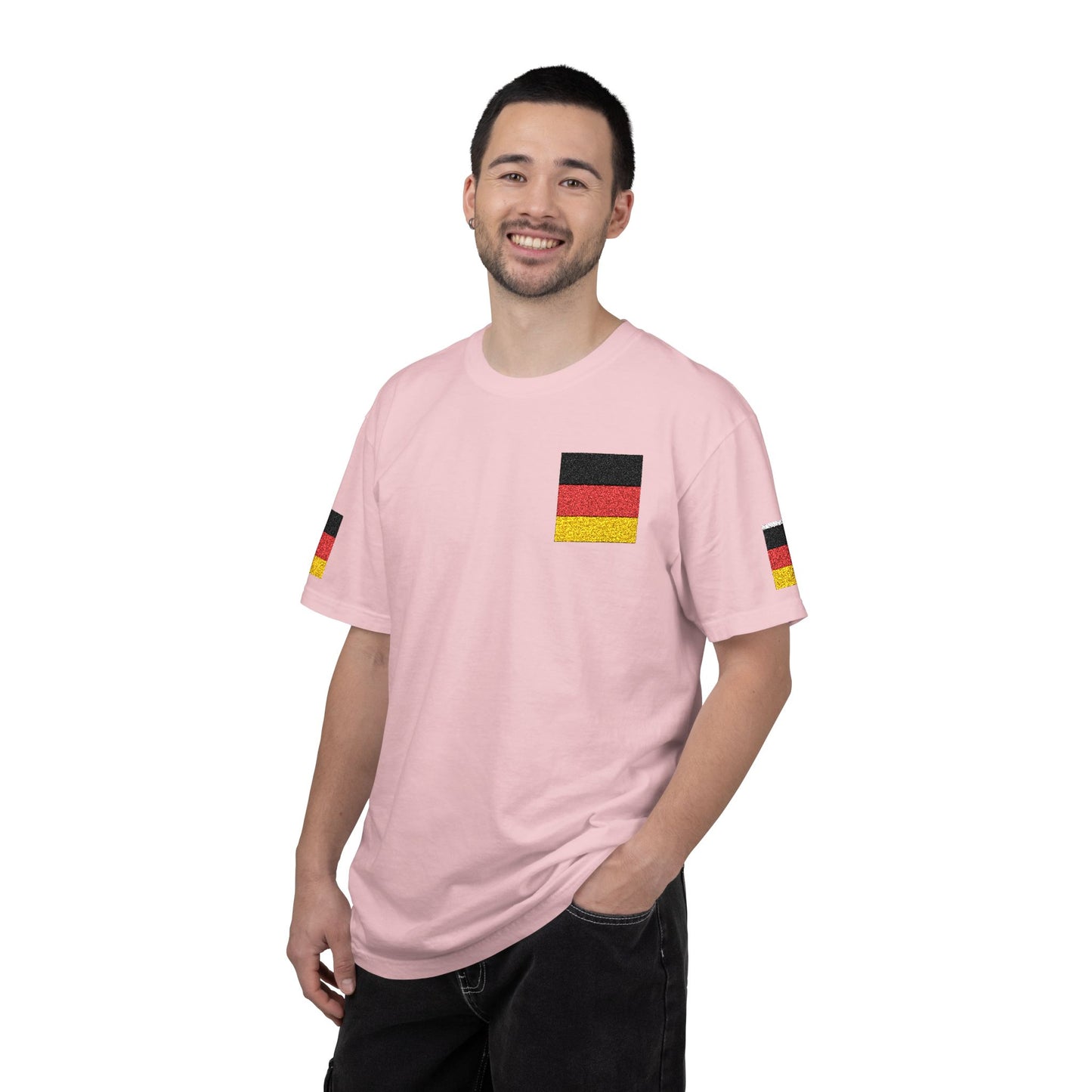 Germany Flag Pocket T-Shirt — German Pride Tee with Sleeve Flags