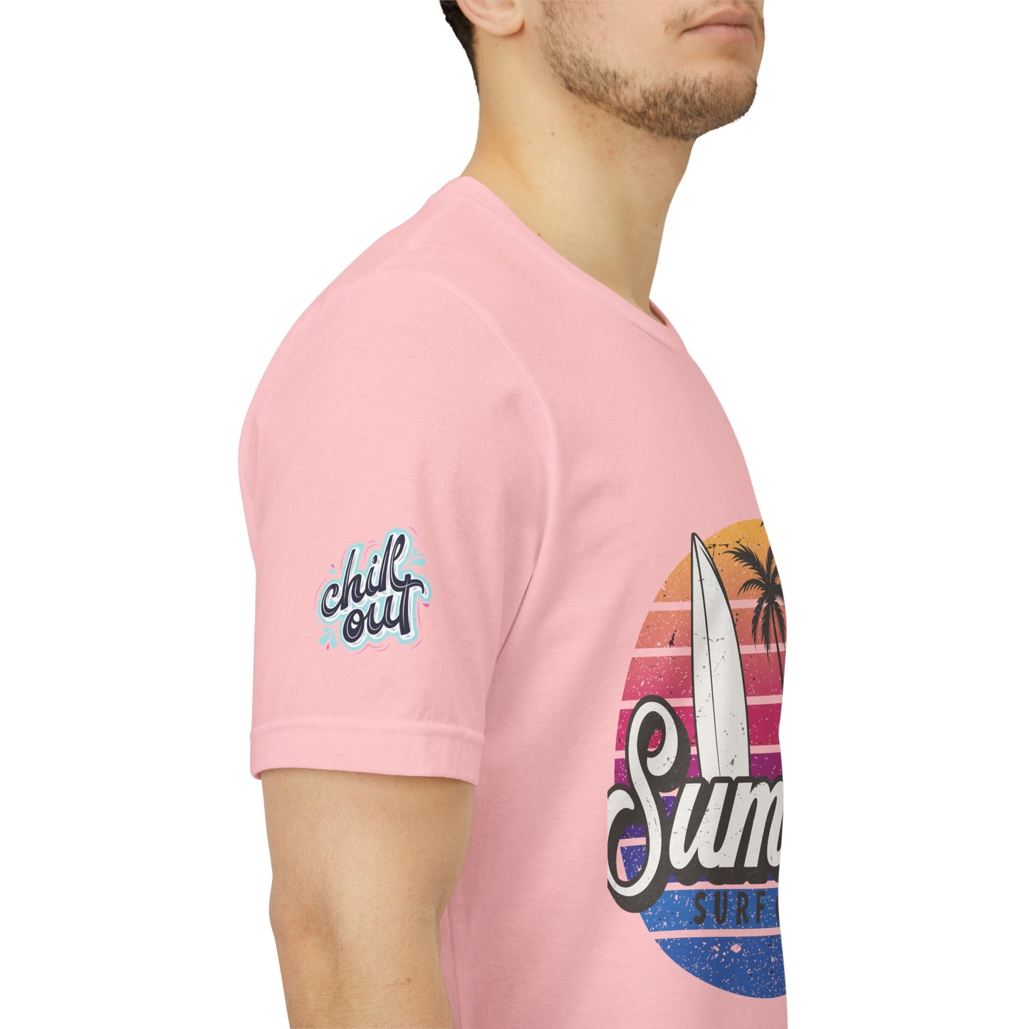 Summer Surf Tee – “Here Comes The Sun” Vintage Surfboard & Palm Graphic T-Shirt
