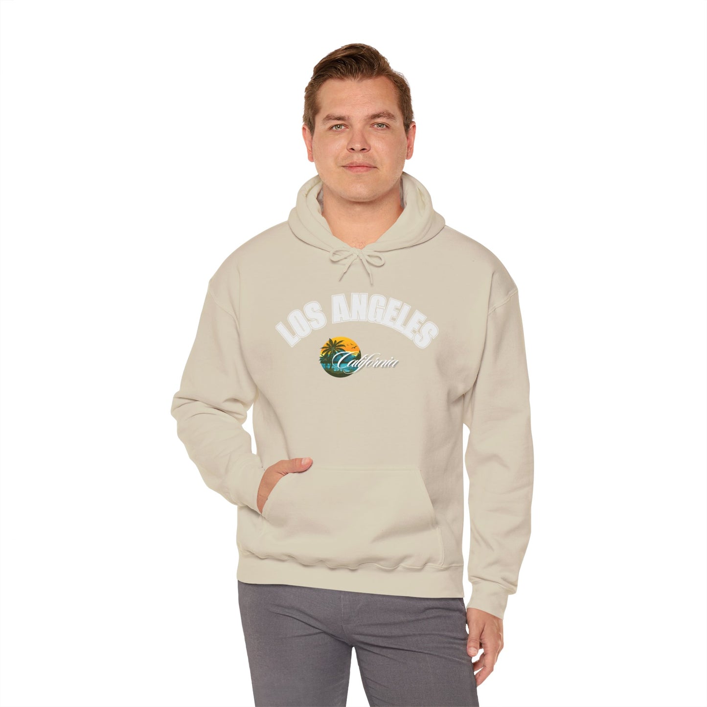 Los Angeles Retro Surf Hoodie — Vintage Sunset Car & Palm Tree Sweatshirt