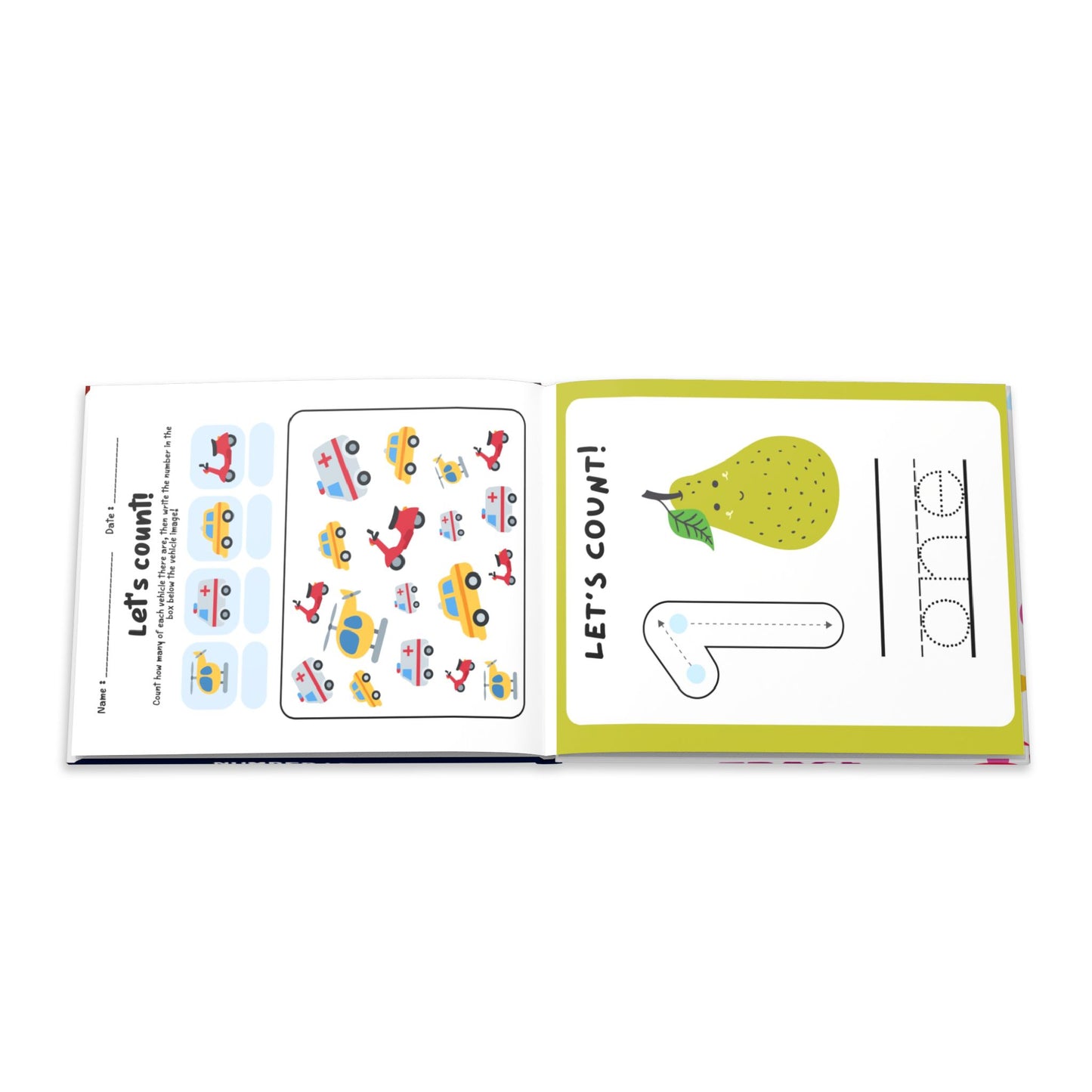Number Learning Hardcover Coloring Book — Number Learning Activity Book for Kids