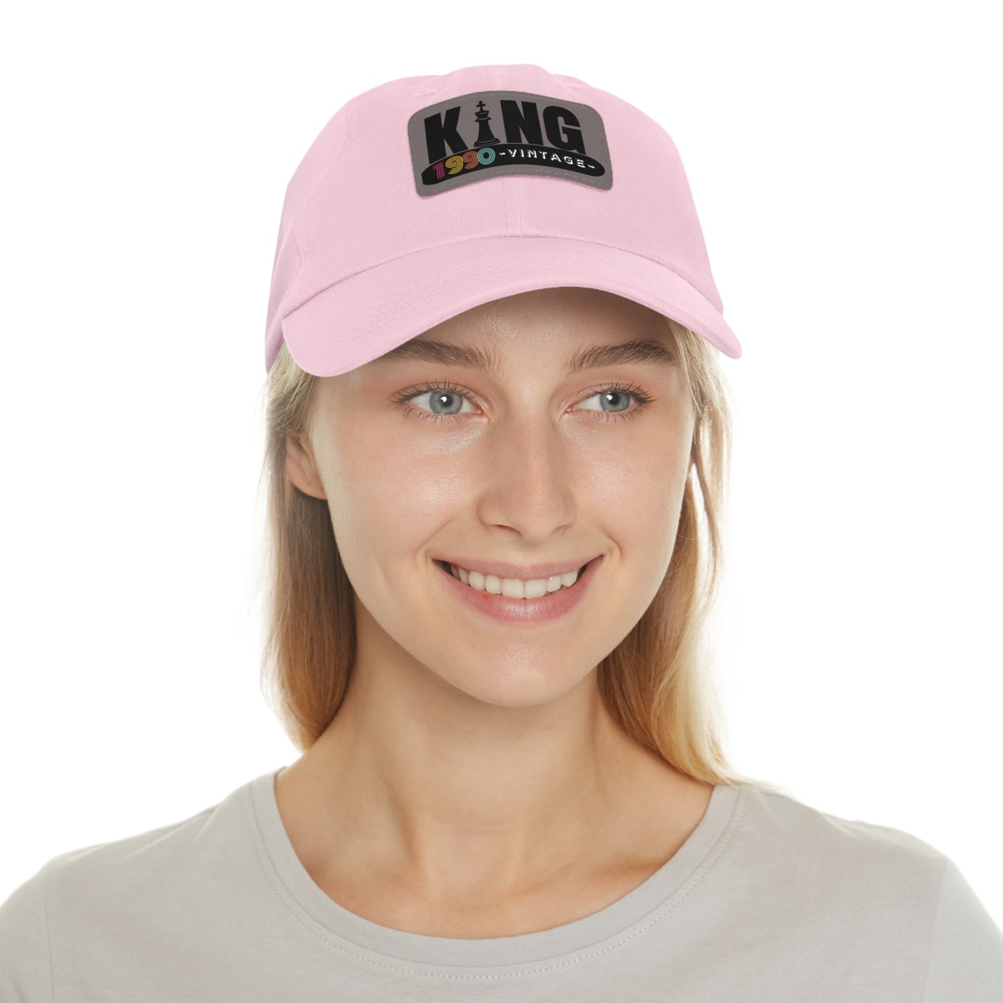 King 1990 Vintage Leather Patch Dad Hat