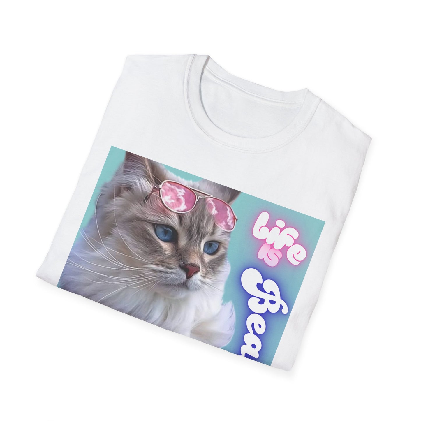 Life Is Beautiful Cat T-Shirt — Inspirational Cat Graphic Tee