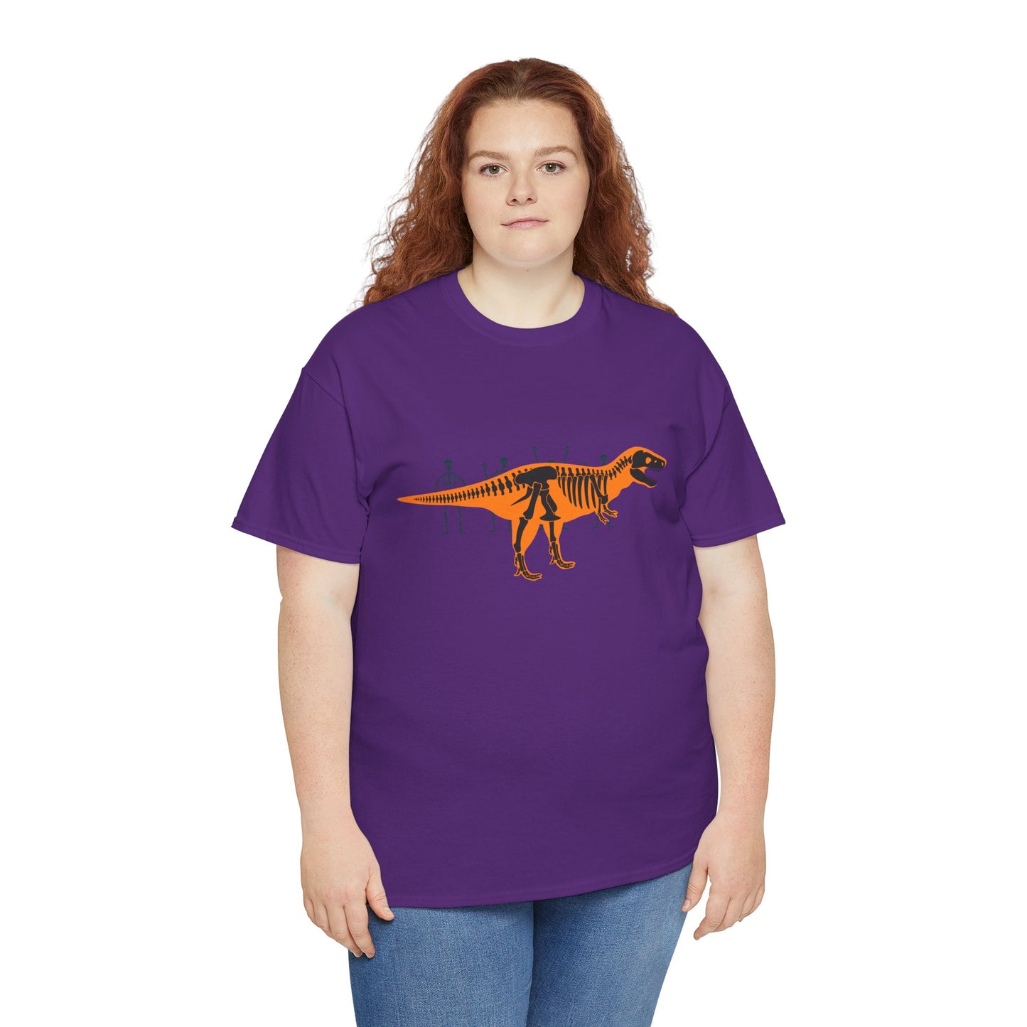 Dinosaur Graphic Tee — Retro Neon T-Rex & Skeleton Shirt