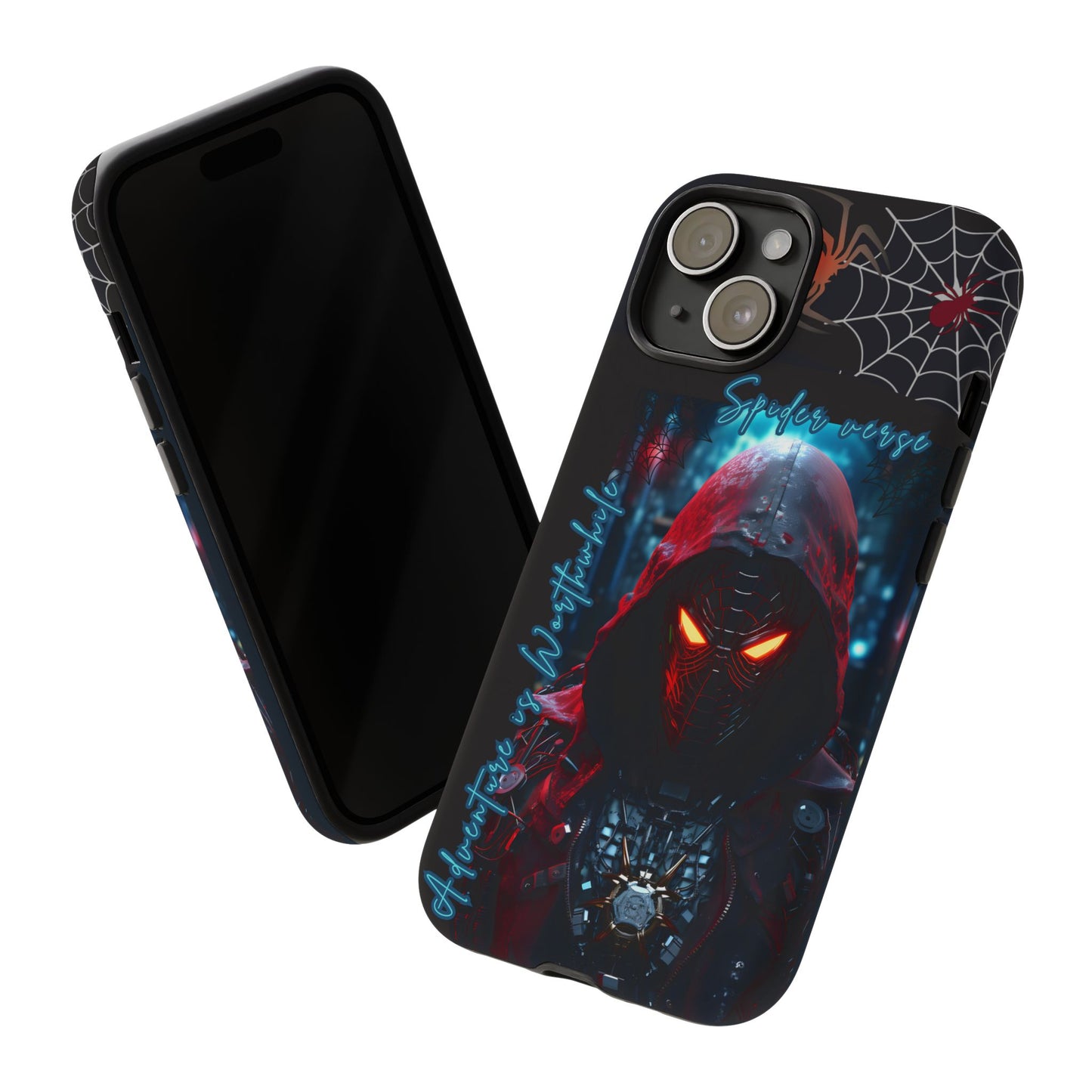 Spiderman Phone Case — Neon Hooded Skull Design "Spider verse"